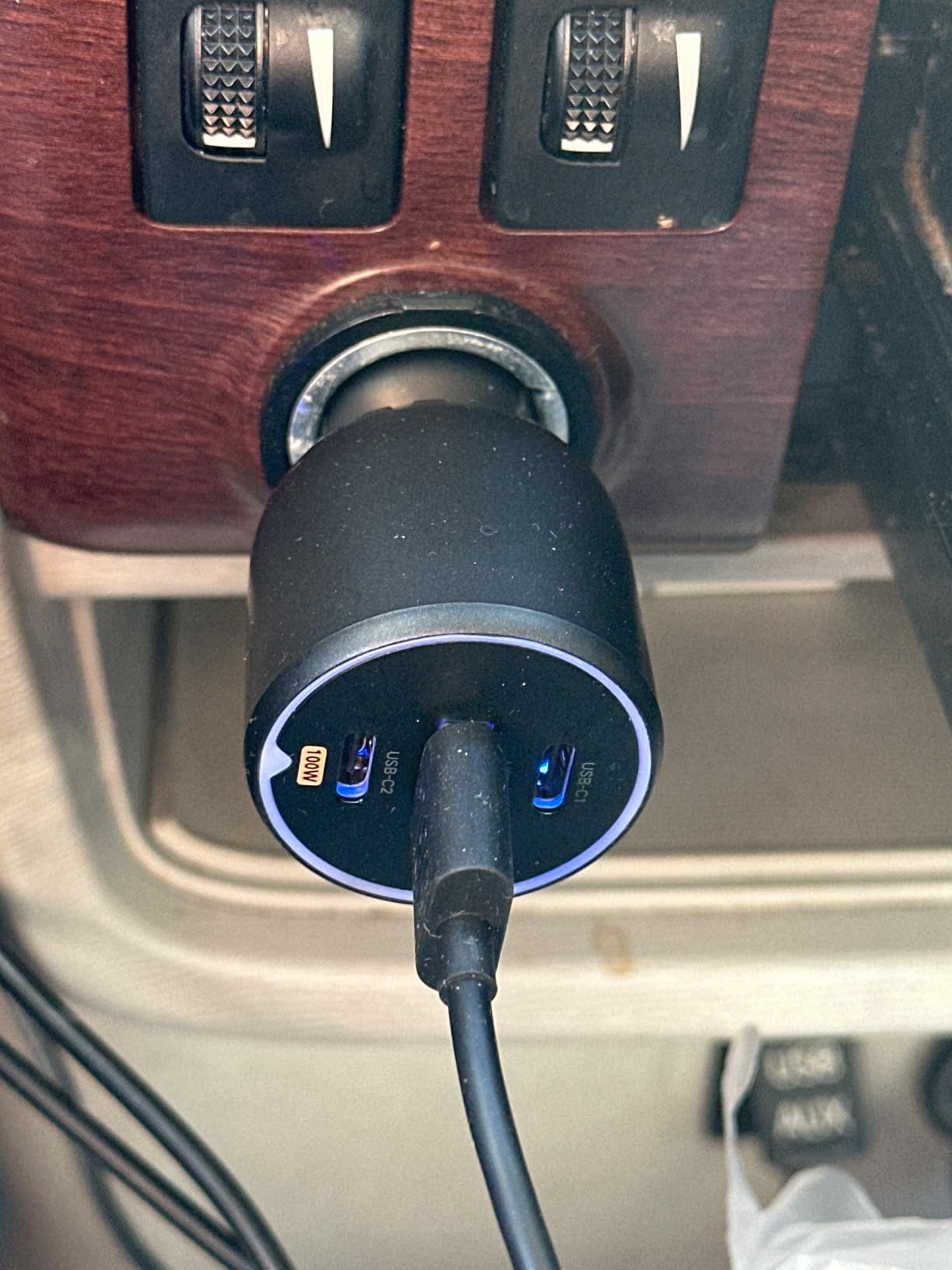 UGREEN 130W 3-Port USB C Car Charger, Type C Cigarette Lighter Adapter | 2 USB-C 1 USB-A, Compatible with iPhone 17 Air 17 Pro 17 Pro Max 16 15 14 13 12, Galaxy S25 S24 S23 Ultra, iPad, MacBook customer photo 1