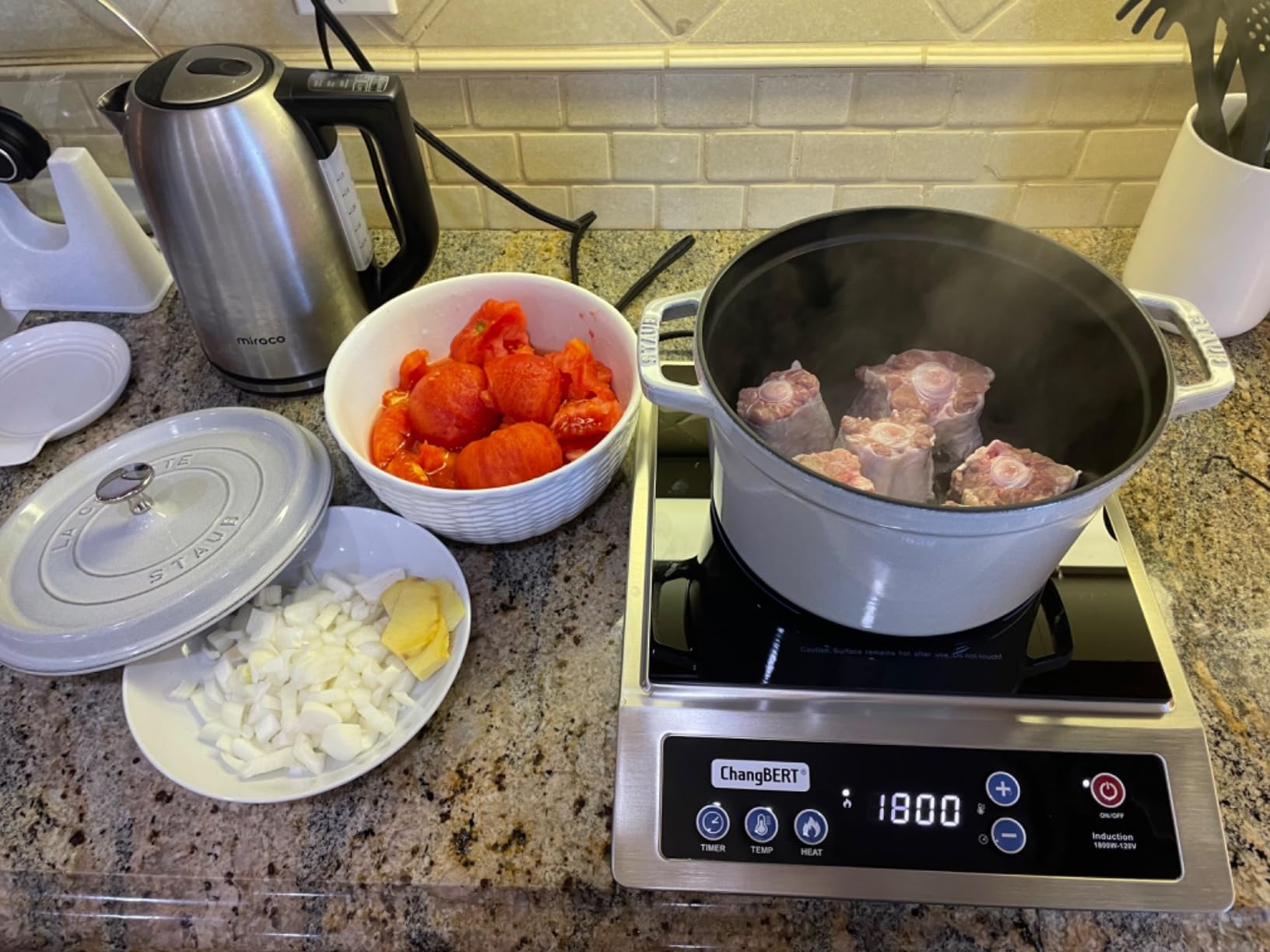 ChangBERT Induction Cooktop, Commercial Grade Portable Cooker, Large 8
