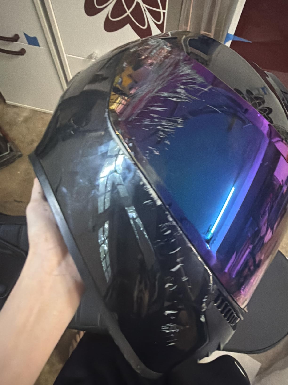 Full Face Motorcycle Helmet DOT Approved Adult Men Women MD-813 | Lightweight ABS/EPS, Tinted Visor, Multi-Vent, Washable Liner, Metal Buckle, Detachable Nose Guard, Street Bike/Motorbike customer photo 1