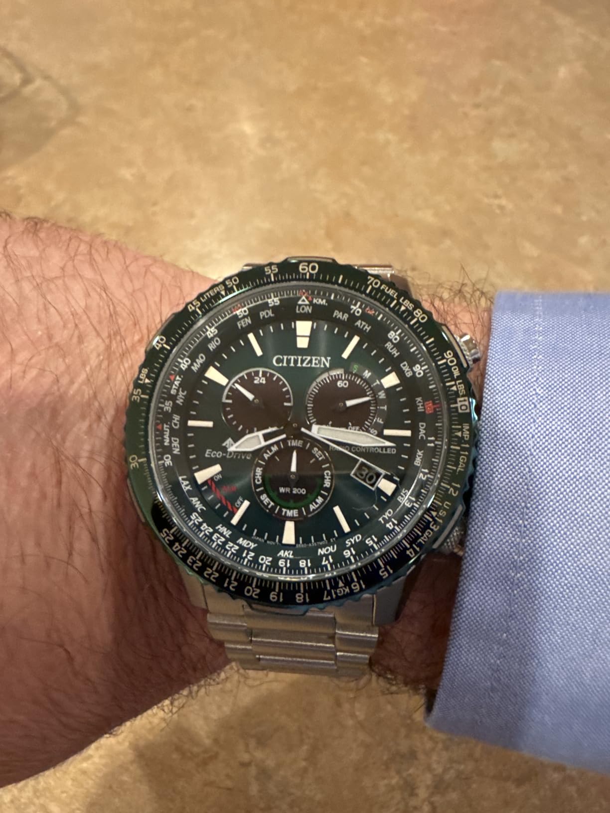 Citizen Eco-Drive Pilot Chronograph Watch with Atomic Timekeeping, 12/24HR, Power Reserve, Luminous Hands/Markers, Sapphire Crystal customer photo 1