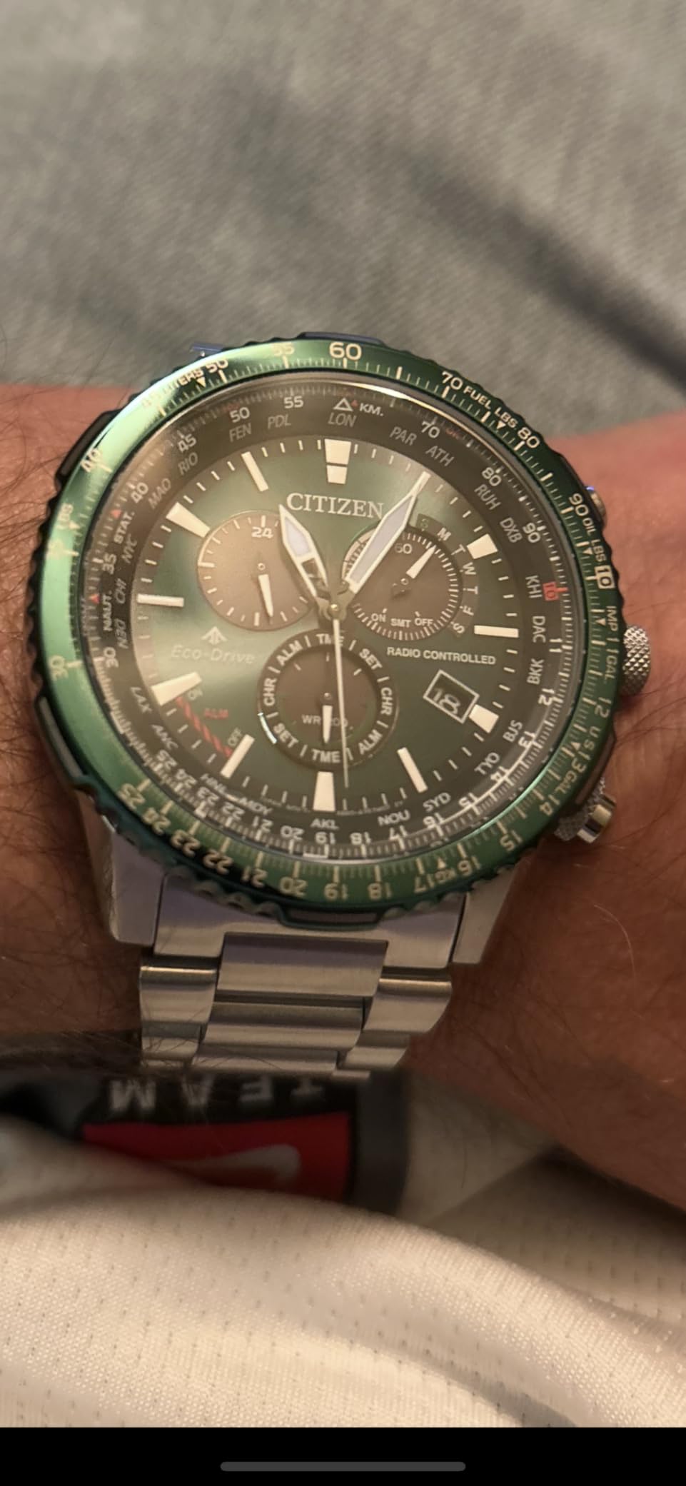 Citizen Eco-Drive Pilot Chronograph Watch with Atomic Timekeeping, 12/24HR, Power Reserve, Luminous Hands/Markers, Sapphire Crystal customer photo 2