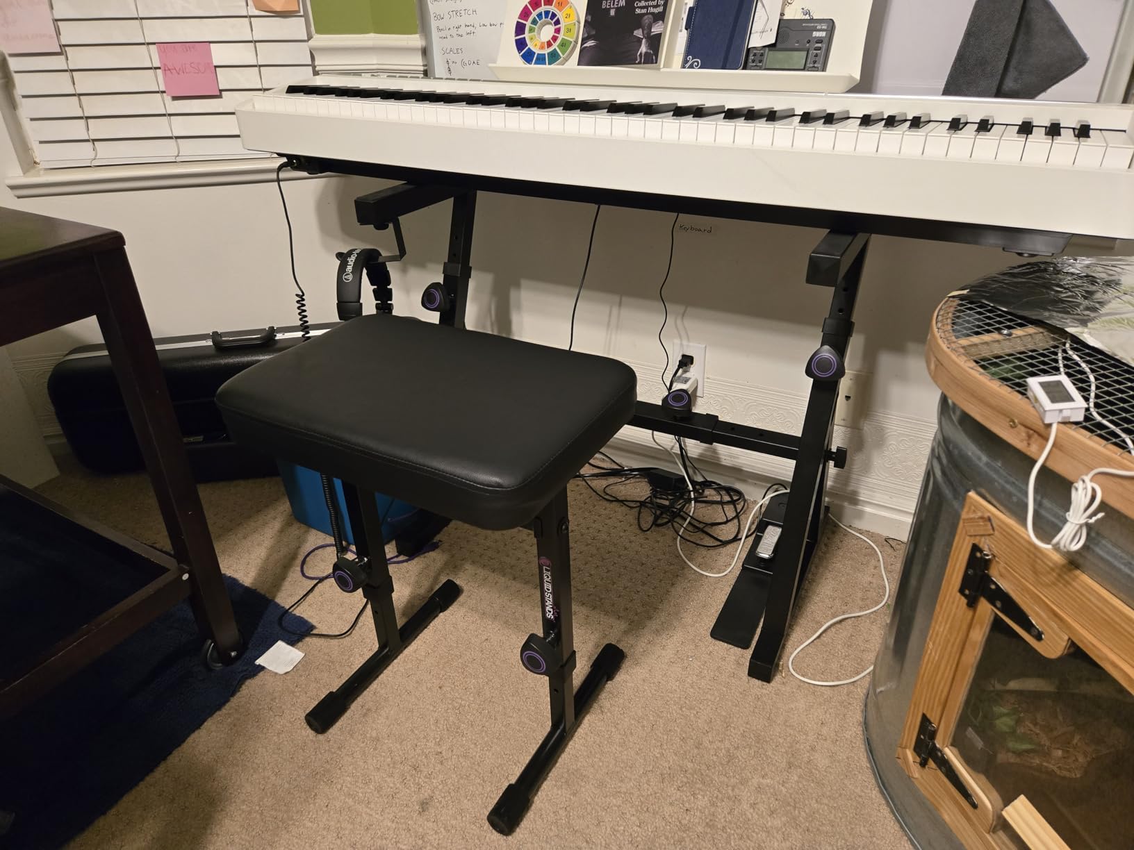 Liquid Stands Piano Keyboard Stand and Bench Set - Portable Heavy Duty Digital Piano Stand for 54-88 Key Electric Pianos & Adjustable Chair, Stool, Seat - Sturdy Keyboard Music Accessories customer photo 2