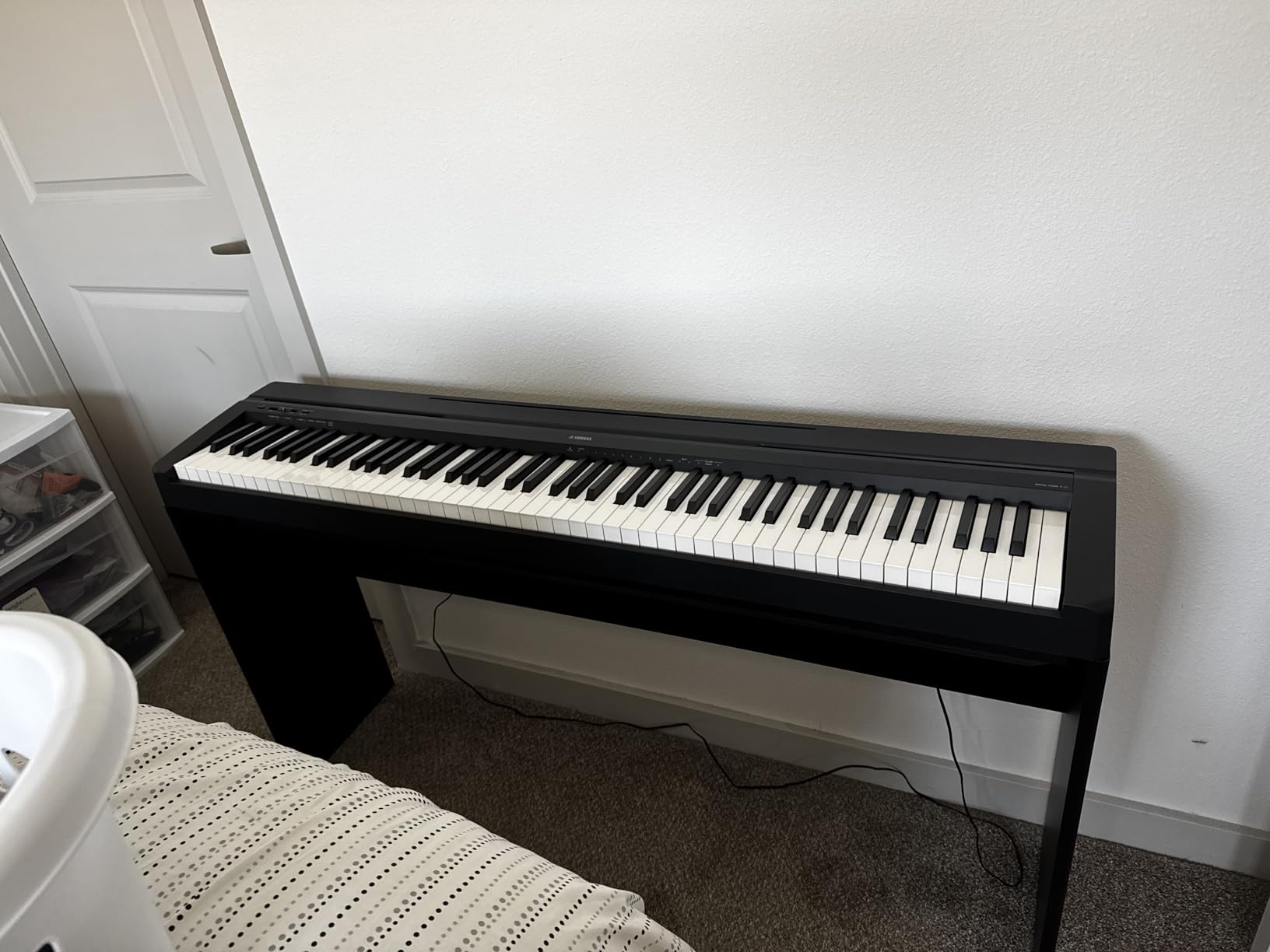 L85 Keyboard Stand for Adult Compatible for Yamaha P71//P45/P-125/P-128/P35 Keyboard, Wooden, Black customer photo 1