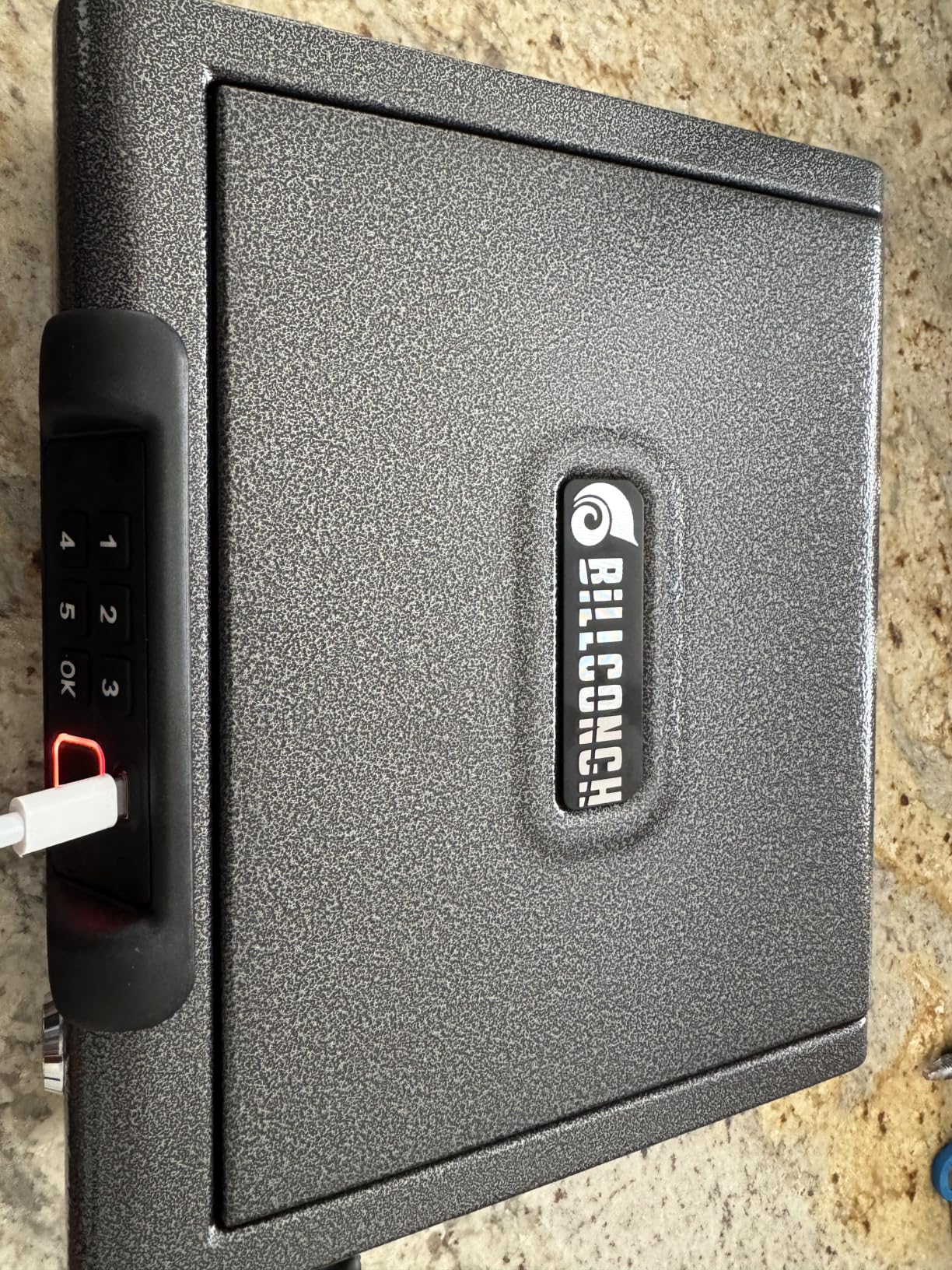 BILLCONCH Gun Safe, Biometric Fingerprint Gun Safe for Handgun Pistol Safes | Fingerprint PIN Key Unlock, Interior Light and USB Charging Lock box with Silent Mode for Bedroom Nightstand customer photo 2