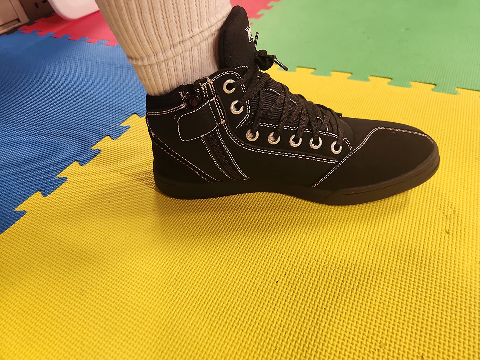 IRON JIA'S Motorcycle Shoes for Men & Women, CE Certified Riding Boots | Cordura Fabric, Breathable, Anti-Slip Sole, Ankle Protection, Shift Pad, Side Zipper, EN 13634:2017 Rated 1-2-2-1 customer photo 1