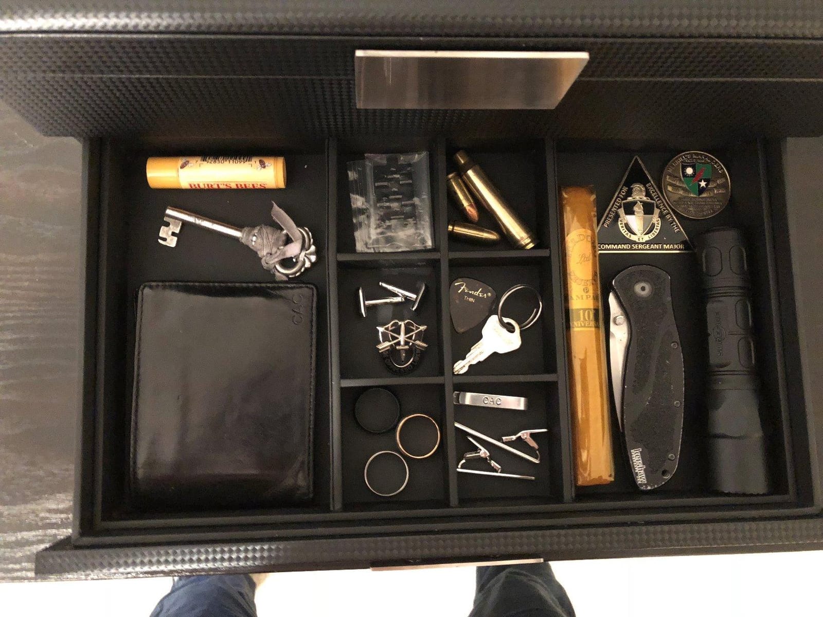Glenor Co Watch Box with Valet Drawer for Men - 12 Slot Luxury Watch Case Display Organizer, Metal Buckle for Mens Jewelry Watches, Men's Storage Boxes Holder has Large Glass Top - PU Leather Brown customer photo 2