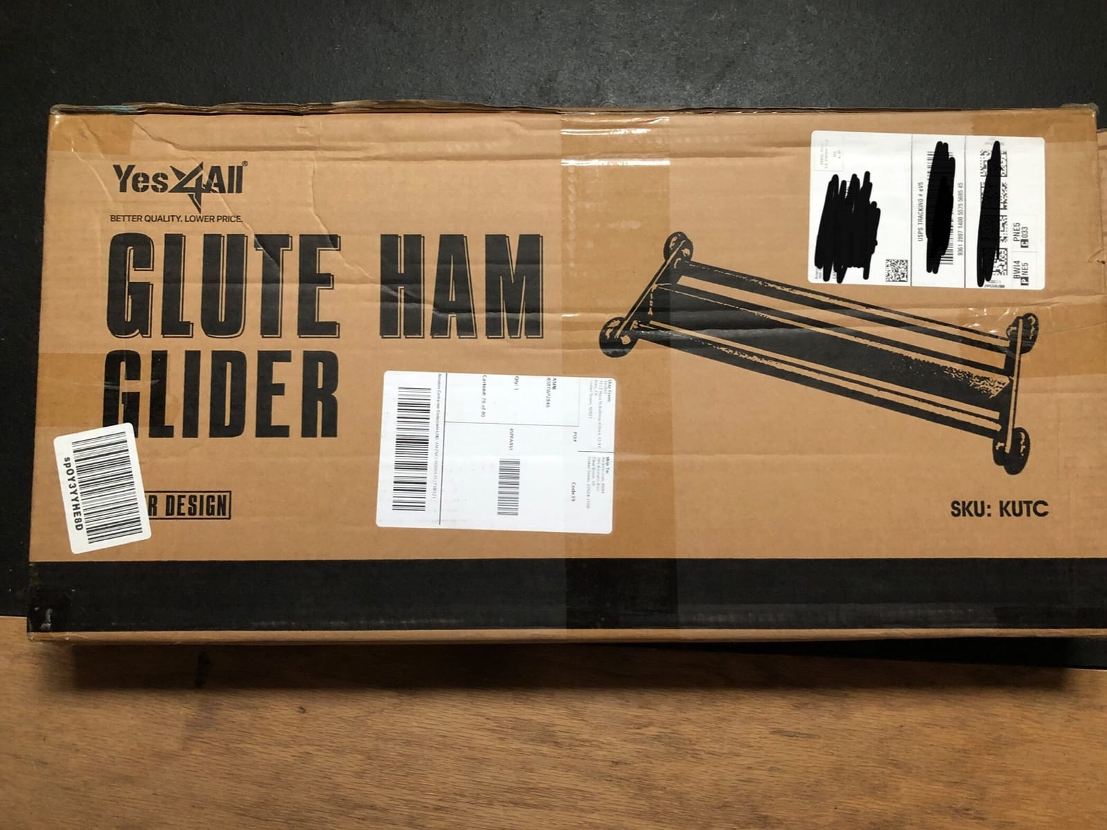 Yes4All Glute Ham Glider, Exercise Wheels for Home Gym Fitness, Glute Hamstring, Booty Building customer photo 2