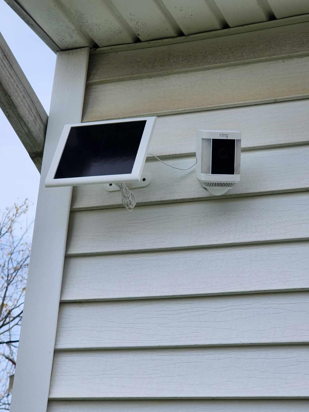 Ring Spotlight Cam Plus, Solar | Two-Way Talk, Color Night Vision, and Security Siren (newest model) - White customer photo 2