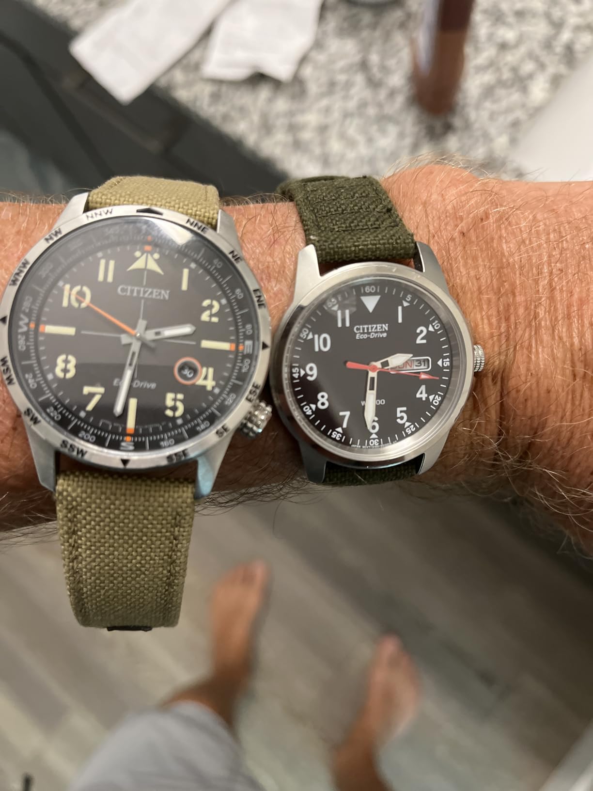 Citizen Men's Eco-Drive Weekender Avion Field Watch with Luminous Hands, Stainless Steel Case, and Date Display customer photo 2
