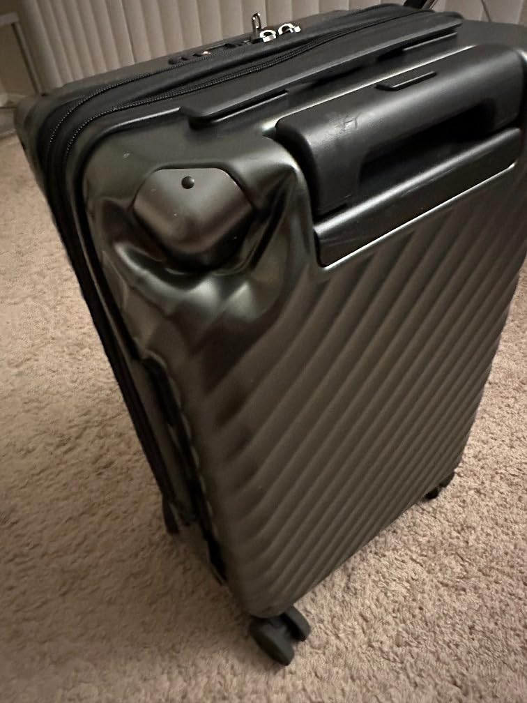 LUGGEX Airline Approved Expandable Carry on Suitcase,Charcoal Metallic, 20