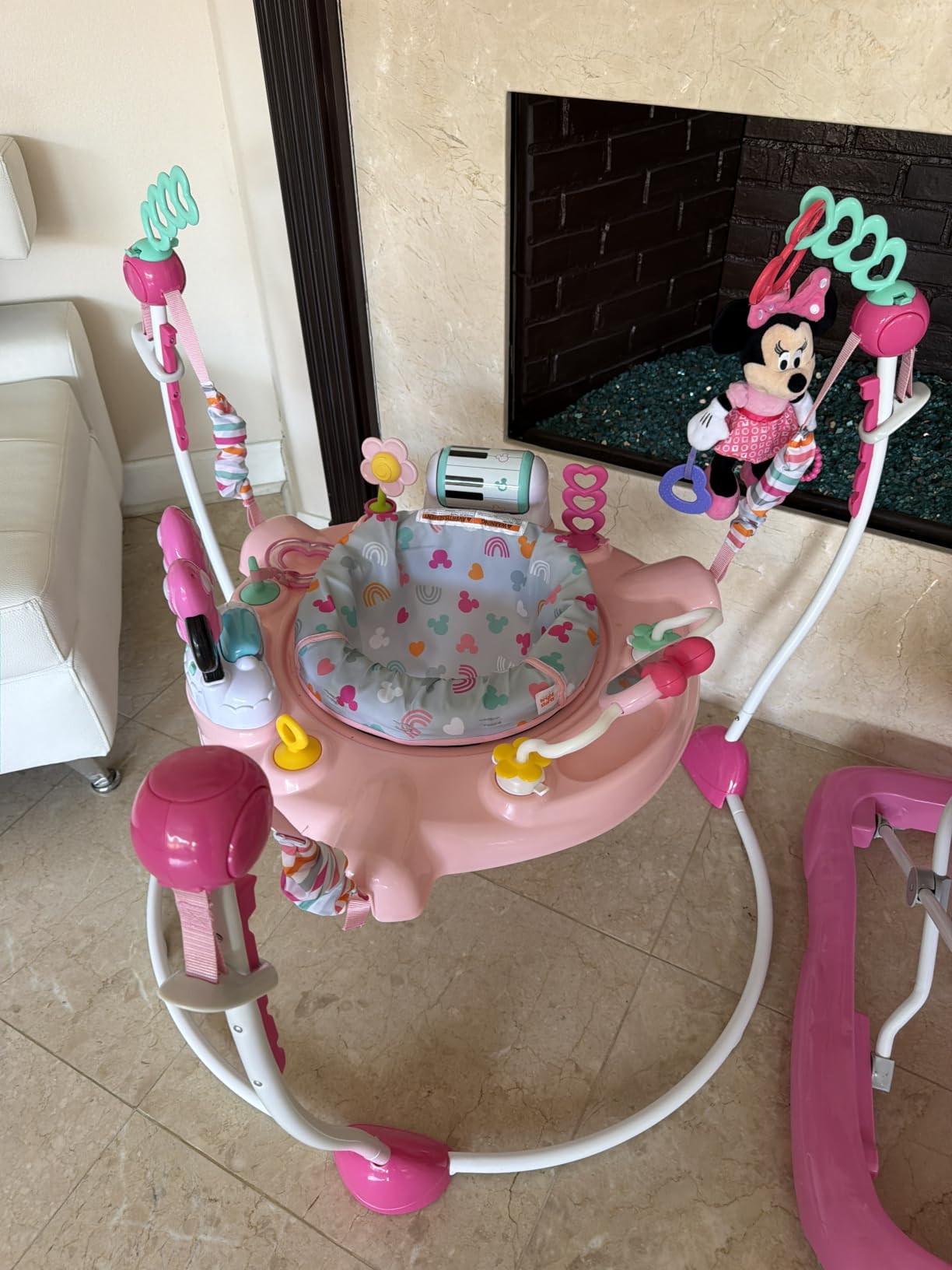 Bright Starts Disney Baby Minnie Mouse Forever Besties Baby Activity Center Jumper with 10 Toys, Lights & Sounds, 360-Degree Seat, 6-12 Months (Pink) customer photo 1