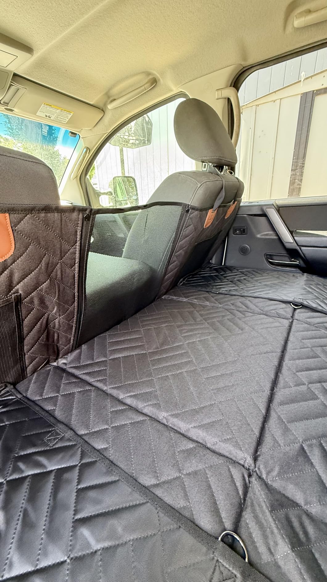 YJGF Back Seat Extender,Dog Seat Cover for Back Seat,Hard Bottom Car Seat Cover for Dogs,Dog Hammock for Car,Back Seat Pet Cover for Dogs(Black,for Car/SUV/Small Truck) customer photo 1