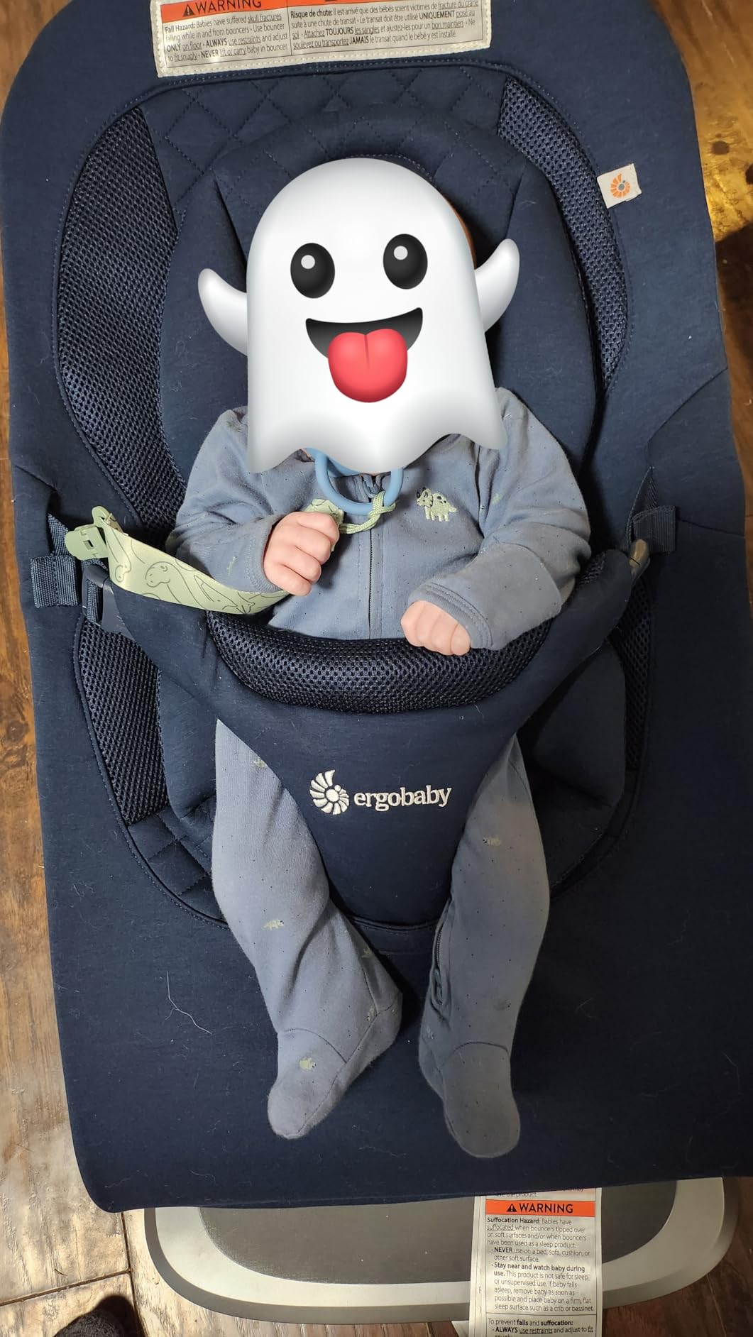 Ergobaby Evolve 3-in-1 Bouncer Seat for Babies and Toddlers 5.5-25 lbs | Multi Position Baby Bouncer Seat with Adjustable Heights, Secure Harness, Newborn Insert, Light Grey customer photo 2