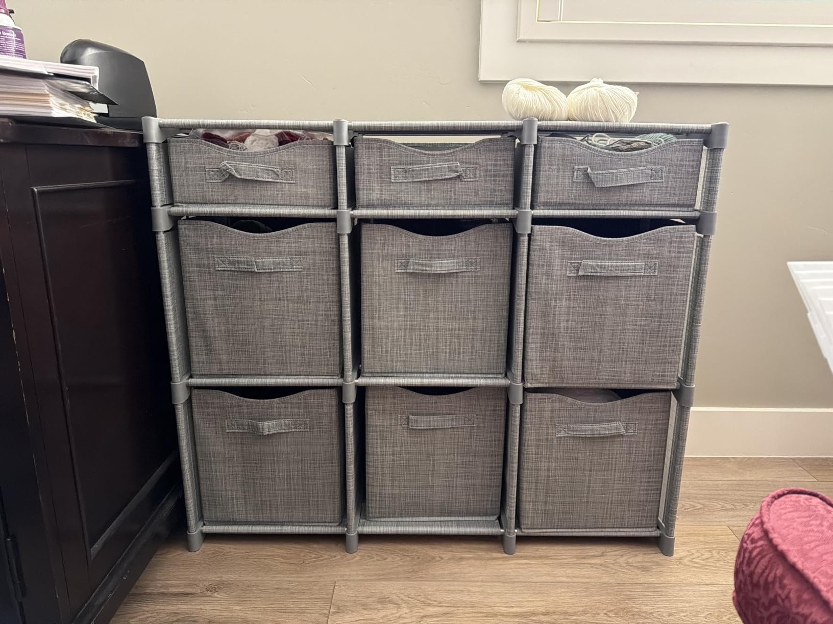 Cube Storage Organizer with Storage Bins Included - The Perfect Closet Organizers and Storage Solution. Includes 9 Storage Cubes, Great For Toy Storage, Closet Storage, Clothes Storage (Grey) customer photo 2