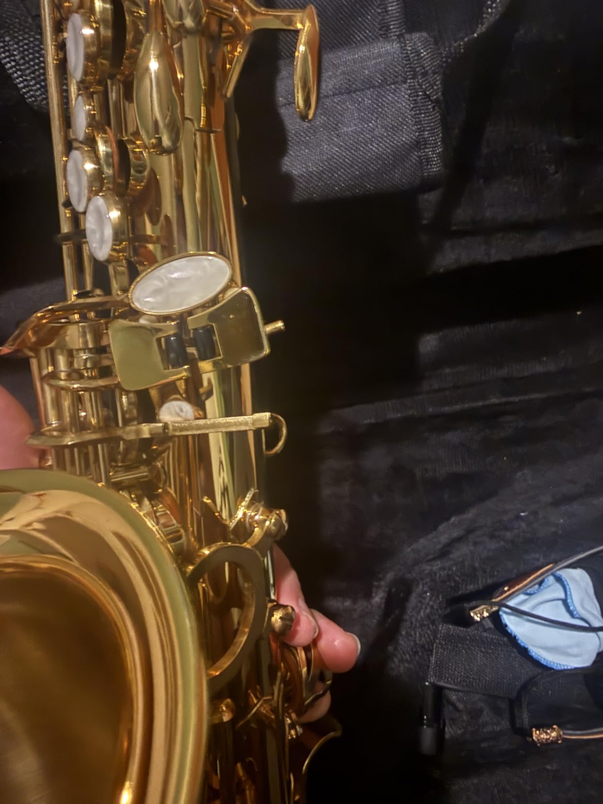 Eastar Upgraded Alto Saxophone E Flat for Beginner Students Brass Sax Full Kit, Travel Bag, Foldable Stand, Cleaning Kit, Golden Lacquer, EAX-21 customer photo 2
