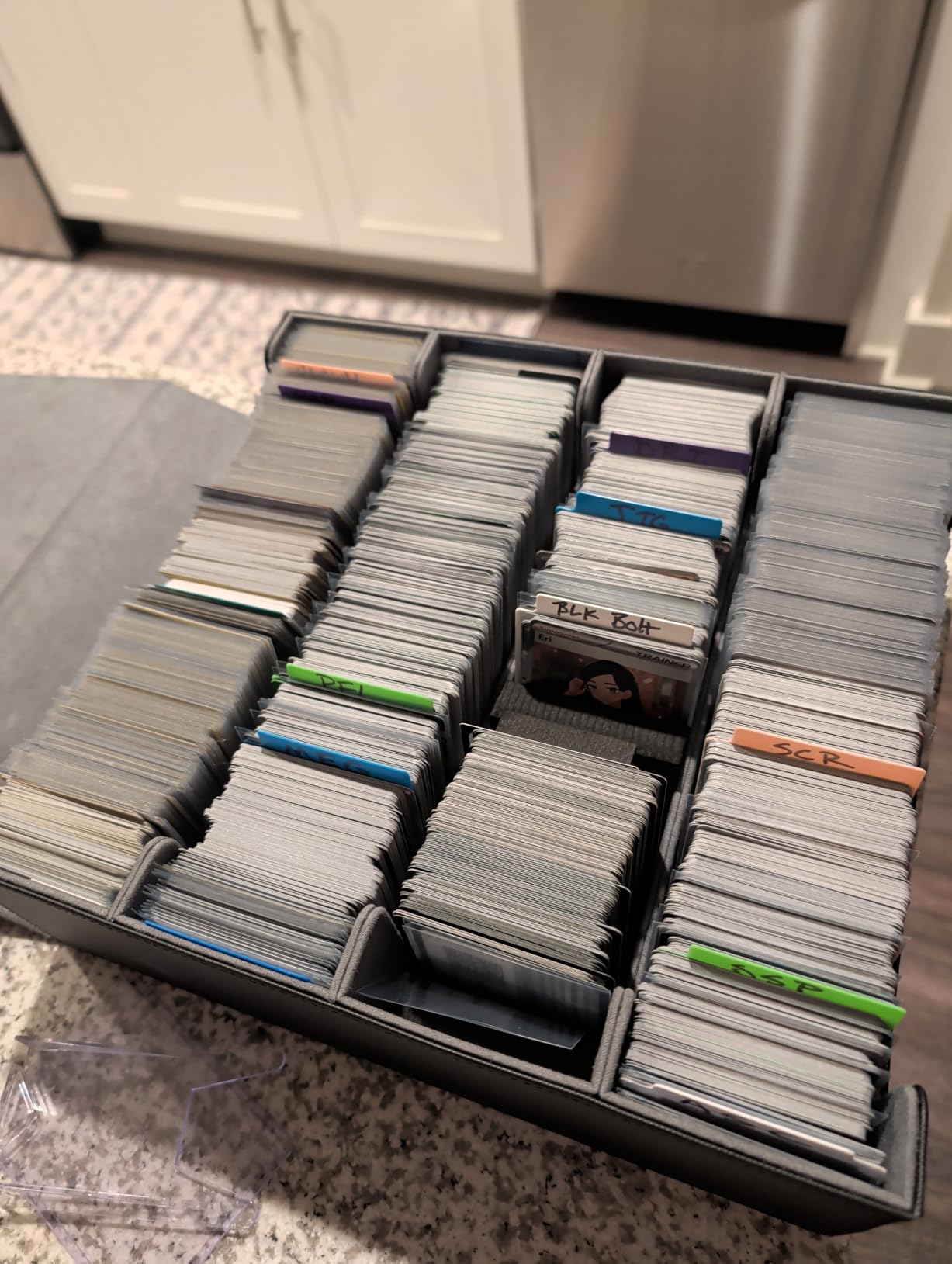 Mlikero Trading Card Storage Box, Bulk Card Storage for 1800+ Sleeved Cards, PU Leather Magnetic Closure customer photo 1