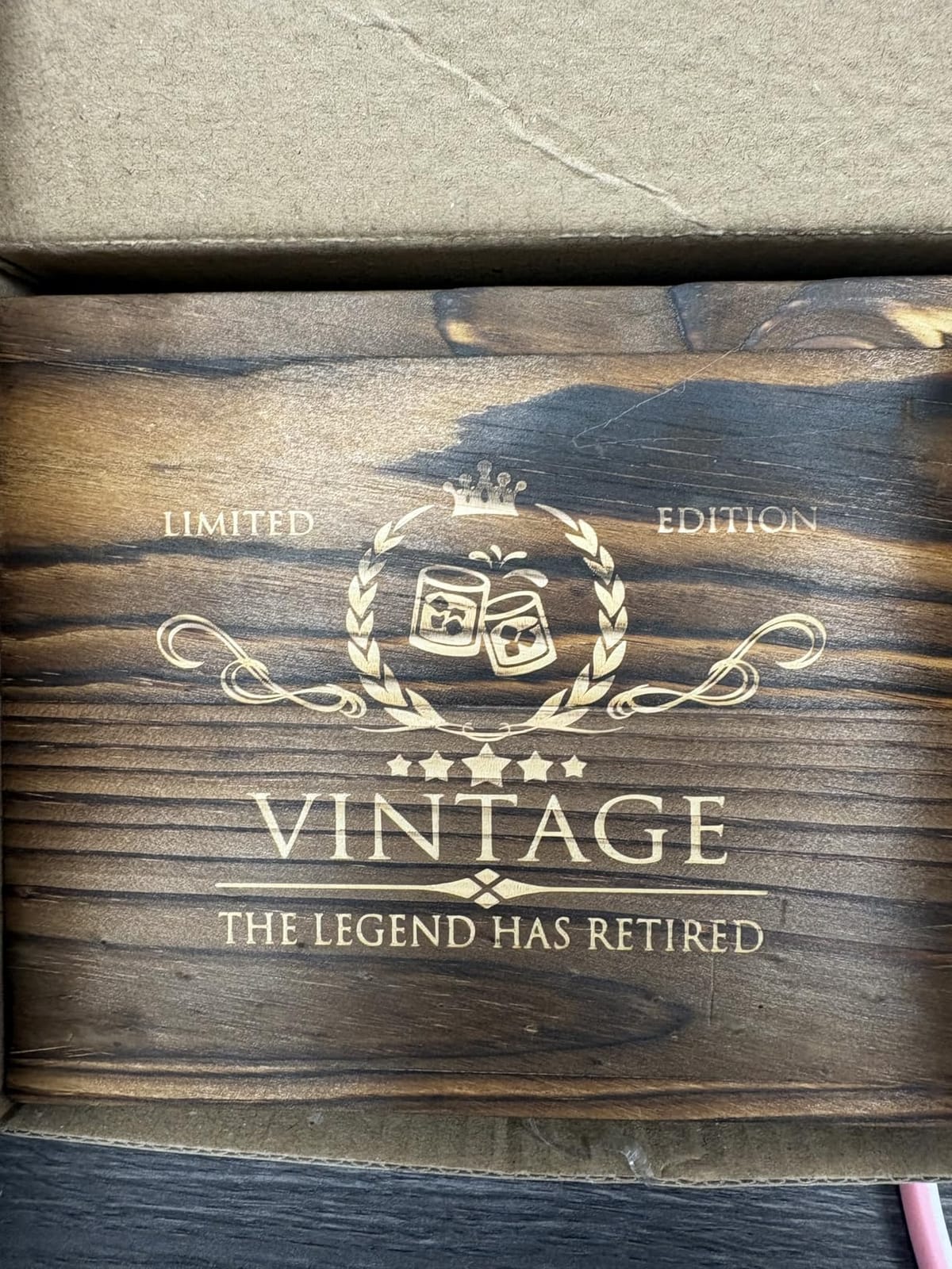 Retirement Gifts for Men Whiskey Glass Set - The Legend Has Retired 2026 - Retirement Party Decorations, Supplies - Gifts Ideas for Him, Dad, Husband, Friends - Wood Box & Whiskey Stones & Coaster customer photo 2