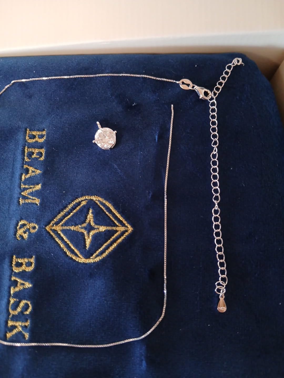 Beam & Bask Adult Daughter Necklace from Mom Dad, Birthday Wedding Graduation Pendant for Daughter from Mother Father, Silver Moissanite Jewelry for Her customer photo 1