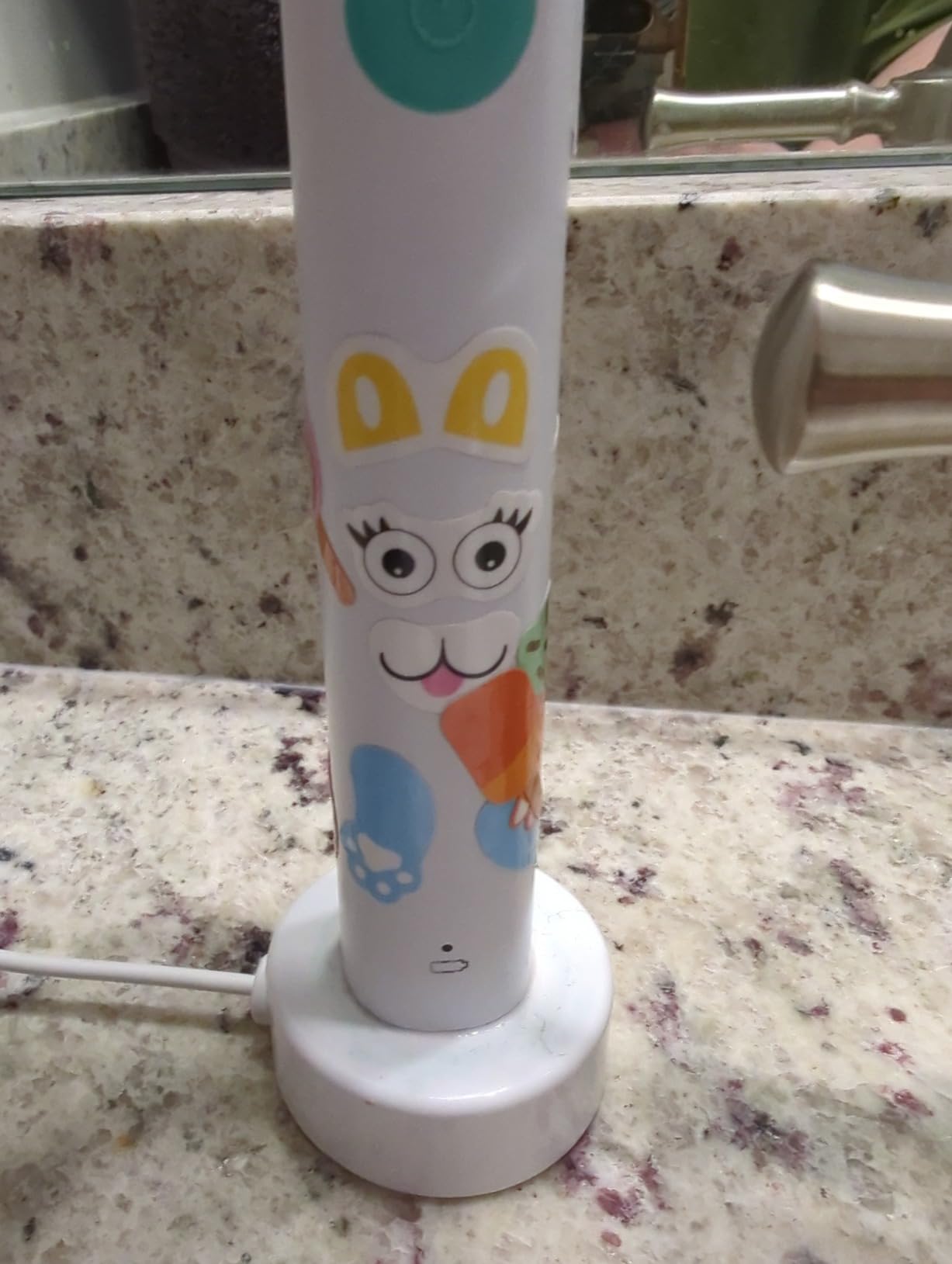 Philips Sonicare for Kids Electric Toothbrush, Design a Pet Edition | Gentle Clean, 2 Intensity Settings, KidPacer Timer, Includes Brush Head & Reusable Stickers, HX3601/01 customer photo 1