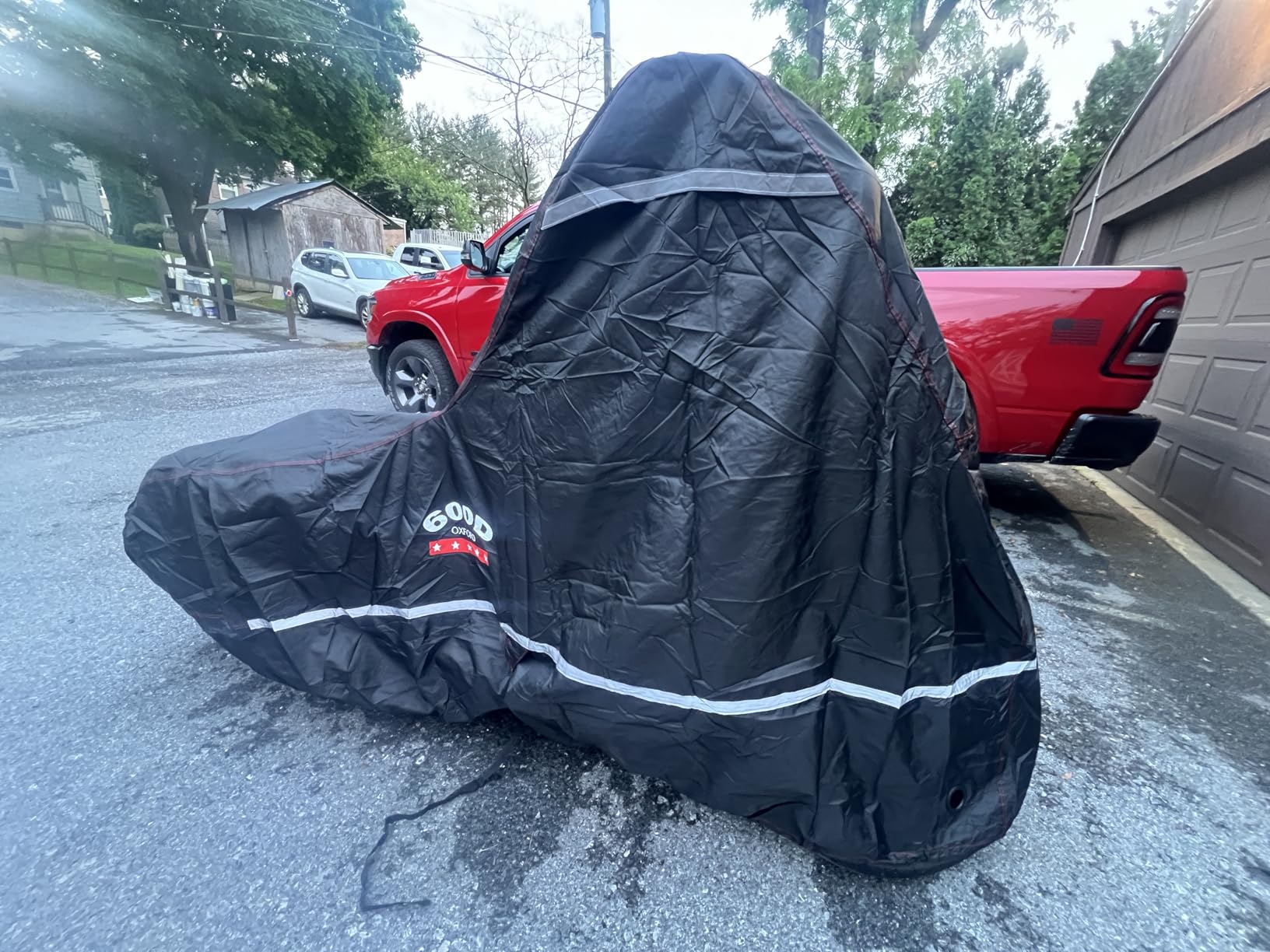 Motorcycle Cover 600D Waterproof for Touring Models Harley Davidson Road King, Road Glide, Street Glide, Electra Glide, Low Rider-ST Indoor & Outdoor Storage Gray customer photo 1