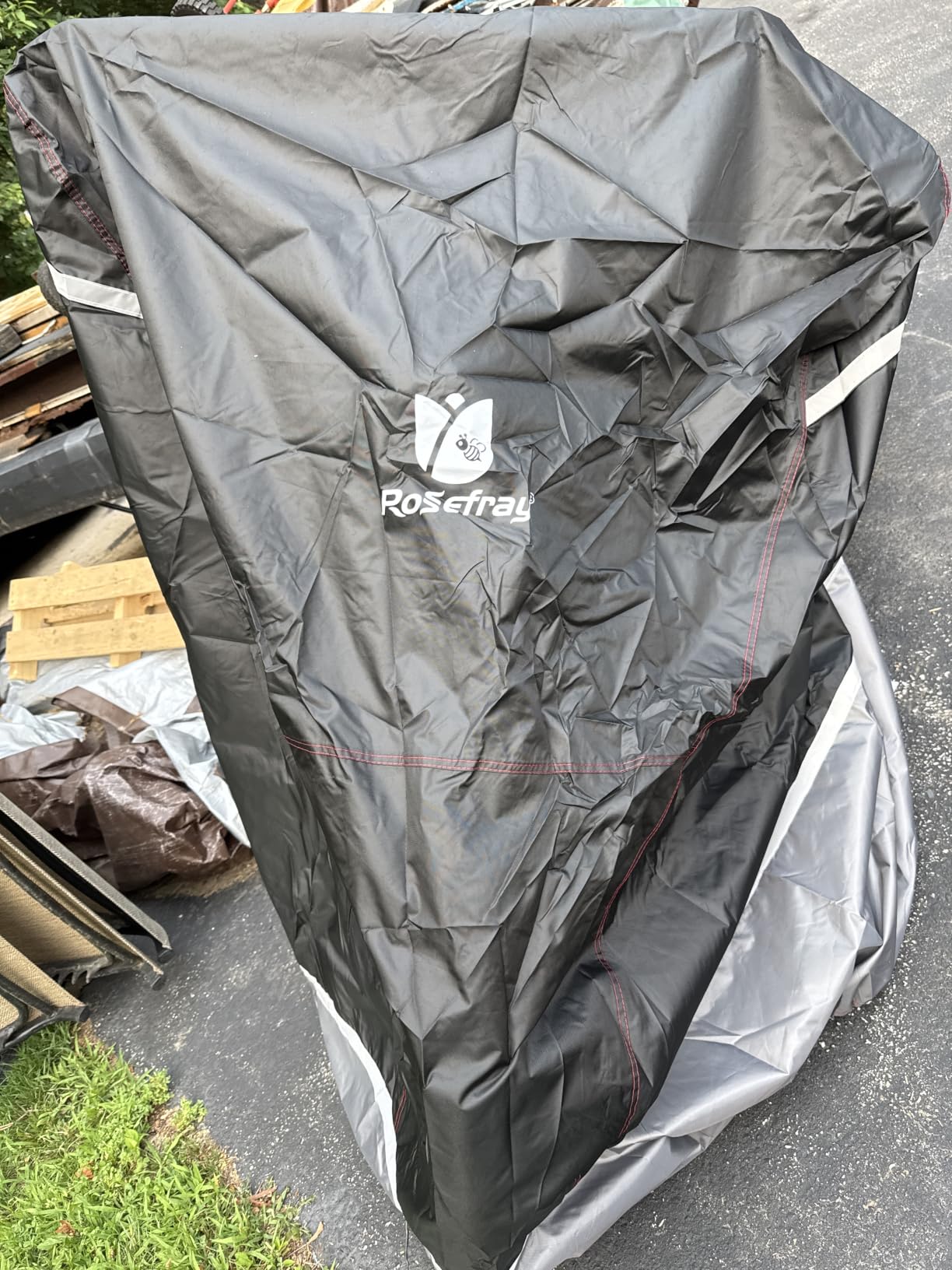 Motorcycle Cover 600D Waterproof for Touring Models Harley Davidson Road King, Road Glide, Street Glide, Electra Glide, Low Rider-ST Indoor & Outdoor Storage Gray customer photo 2