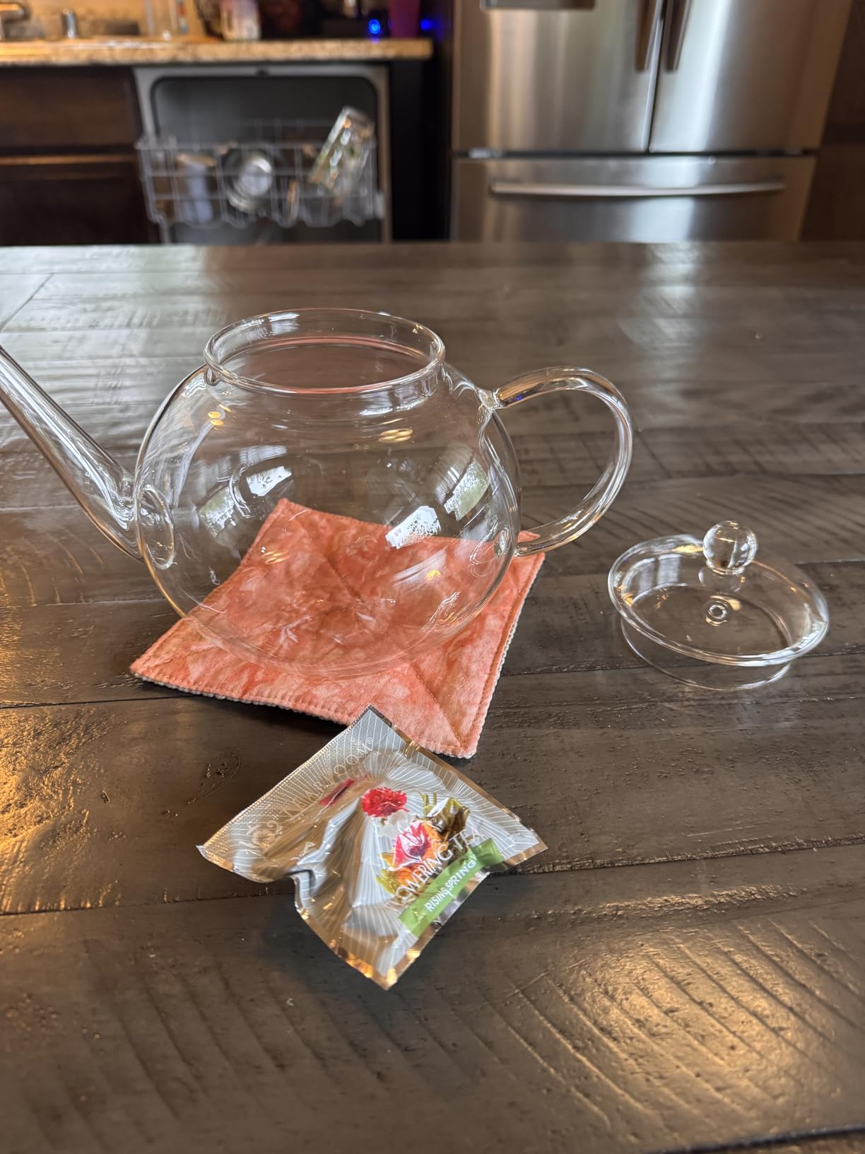 Teabloom Stovetop & Microwave Safe Glass Teapot with Removable Loose Tea Glass Infuser - Includes 2 Blooming Teas - 2-in-1 Tea Kettle and Tea Maker - Tea Purist's Choice customer photo 2