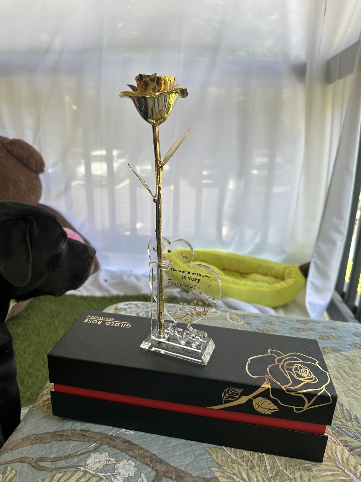 Anthonic Gold Dipped Rose Real 24K Gold Rose, Genuine One of a Kind Rose Hand Dipped in 24K Golden Roses Romantic Gifts for Women in Her Birthday Anniversary Valentines Day Mothers Day customer photo 2