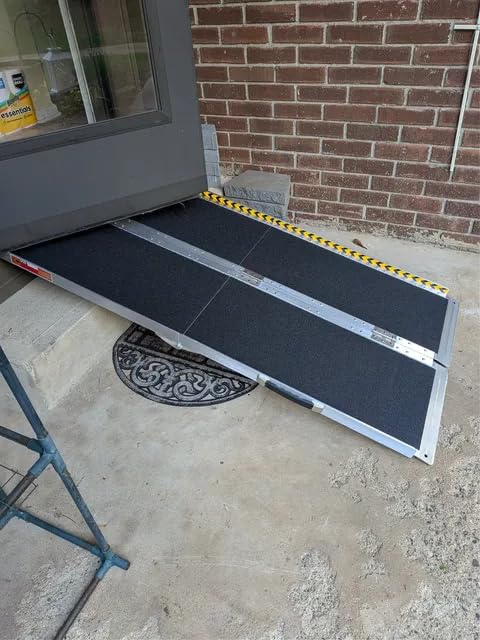 VNN Portable Wheelchair Ramp 4FT, Non-Slip Aluminum Ramps for Wheelchairs for Home, Handicap Wheelchair Ramps for Home Steps, Aluminum Loading Dock Plates, Doorways, Black customer photo 1