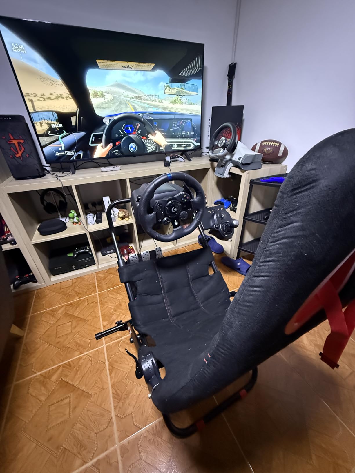 RACGTING Foldable Racing Simulator Cockpit for Logitech Thrustmaster MOZA | Sturdy steel frame, Quick assembly, 90% pre-assembled, Space-saving Storage, For apartments & living rooms customer photo 1