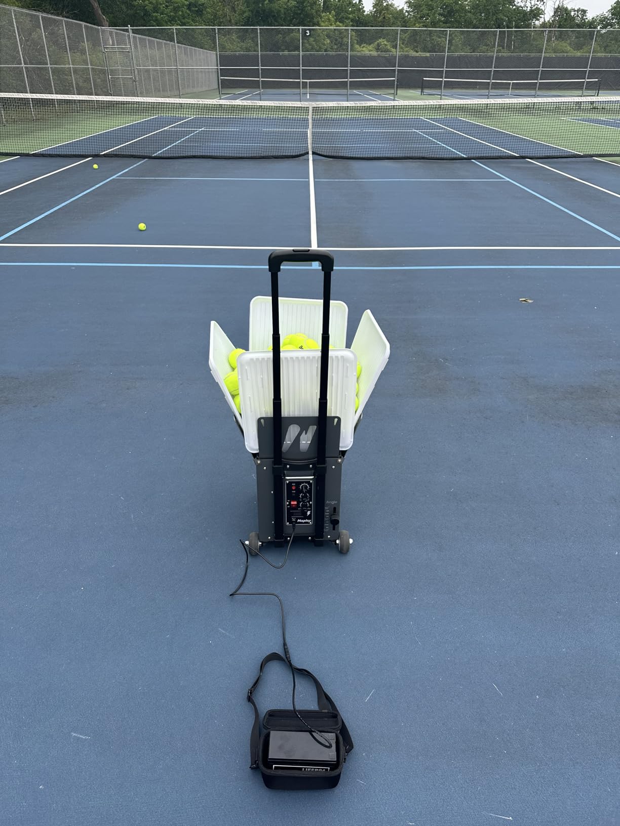 Portable Tennis Ball Machine (26lbs) - Dual Motor for TopSpin and Backspin, 80+ Balls, Max 68MPH, 4+ Hours Play with External Lithium Battery customer photo 1