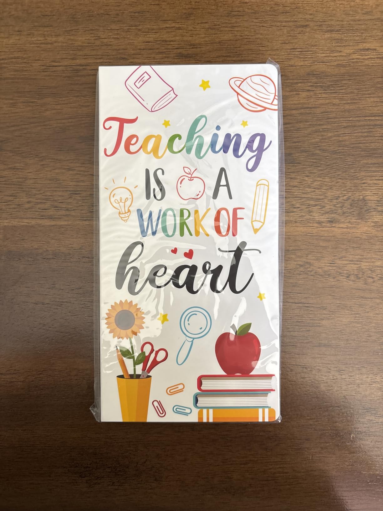 Xqumoi Teaching is A Work of Heart Sticky Notes Set Back to School Supplies | Self-Stick Note Pad, Teacher Appreciation Gift, Blackboard Pencil Apple Shape, Writing Memo Pad Page, Office Classroom, White customer photo 1