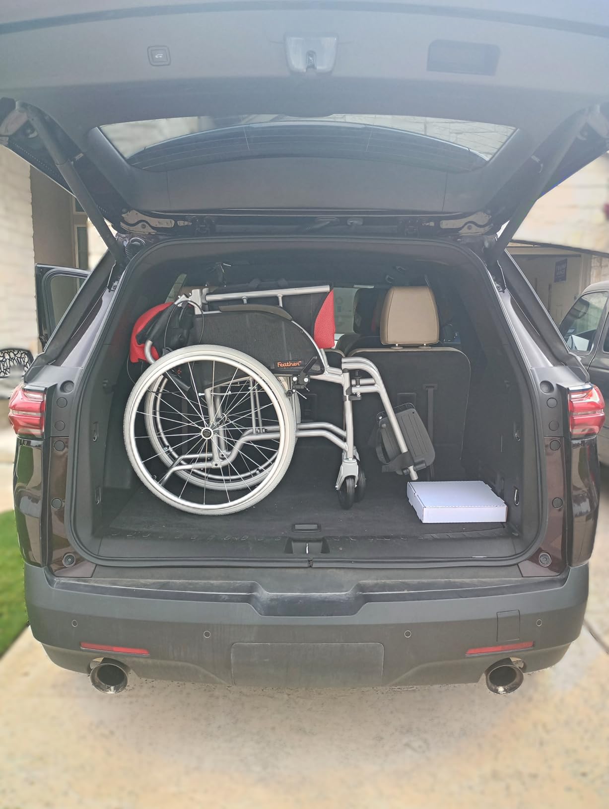 FeatherMobility - Red Lightweight Folding Wheelchair - 13.5 lbs, 18