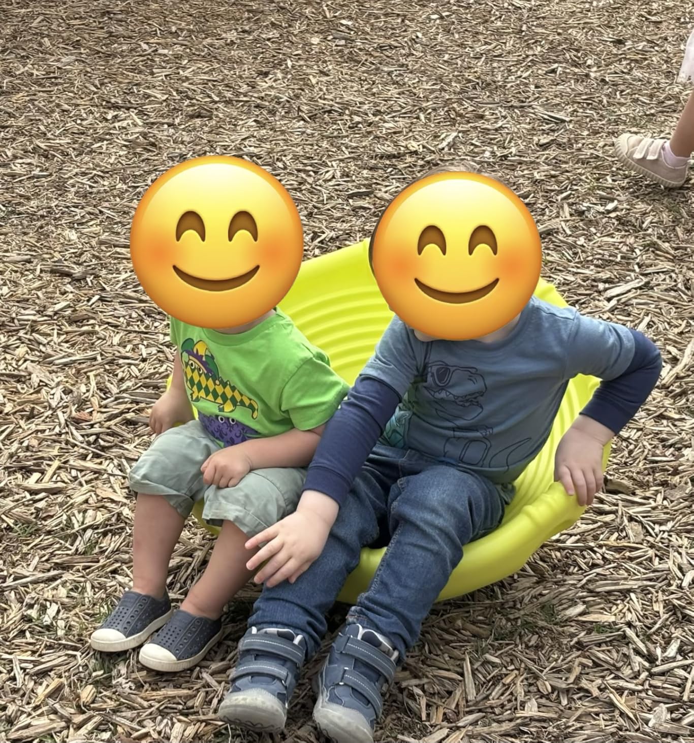 Simplay3 Two Sided Rock Around Wobble Disk and Climbing Dome for Toddlers and Kids - Rocking and Climbing - Indoor/Outdoor - Yellow/Green, Made in USA (1 Pack) customer photo 2
