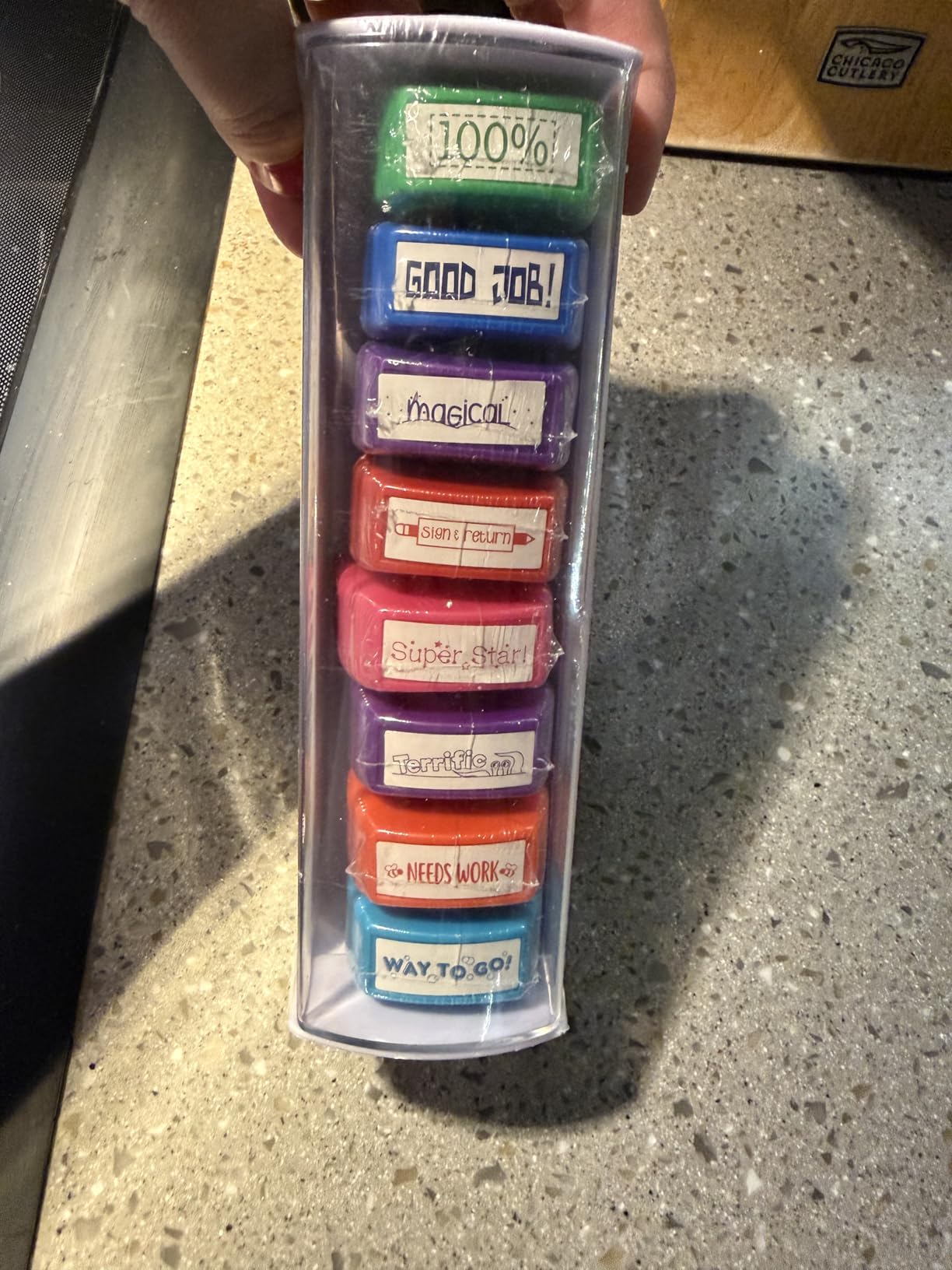 Teacher Stamps - Self Inking Motivational Encouraging, for School, Set of 8 | For Classroom and Home School Setting customer photo 2