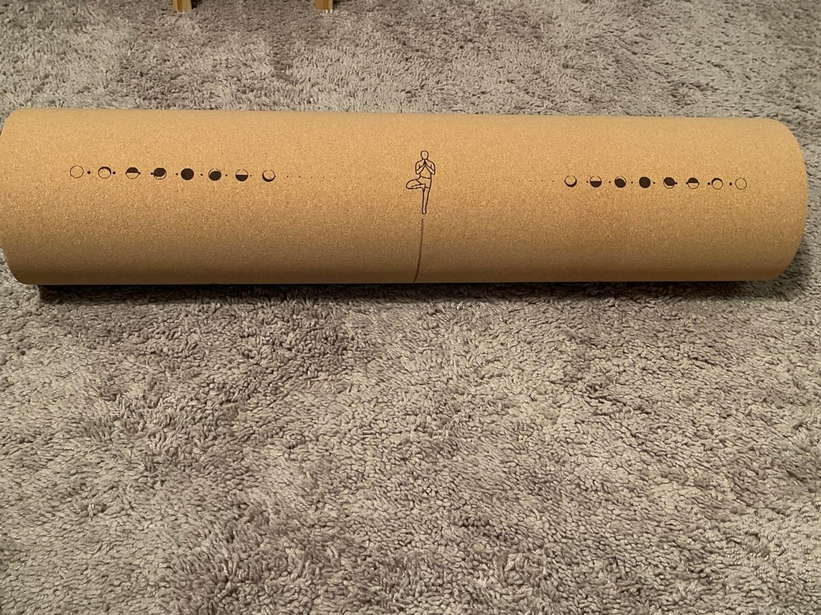 Numat Cork Yoga Mat 6mm (1/4 inch) Thick 72 x 24 in, Sweatproof NonSlip Eco-friendly, Lightweight TPE foam with Alignment Lines, Great for Hot Yoga, Pilates, Gym and Exercise, Black Carrying Bag w. Strap Included customer photo 1