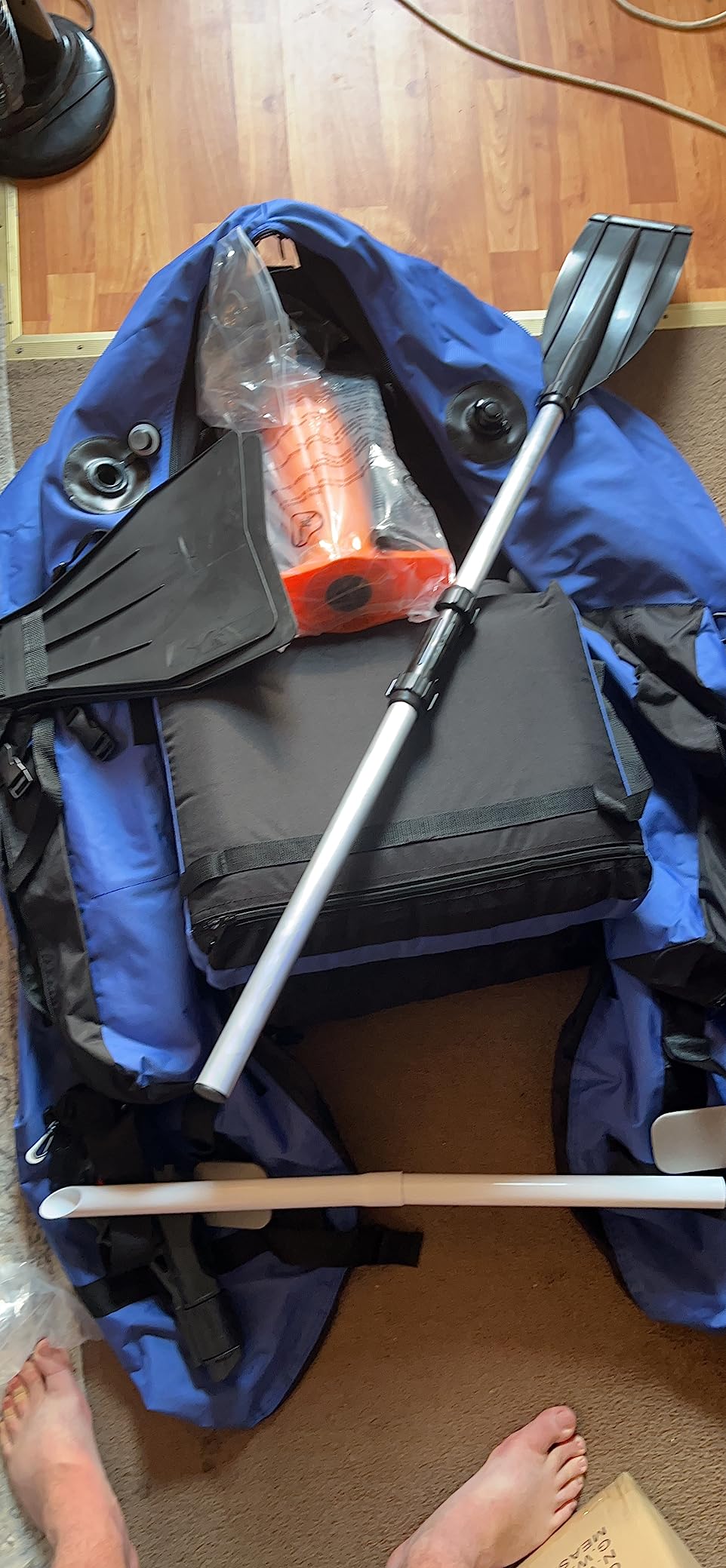 Fishing Float Tube with Adjustable Backpack Straps, Storage Pockets, Fish Ruler, Fly Fishing Boat with Pump, Oar, Rod Holder and Mount, Fins, 350LBS Load Bearing Capacity, FT003 customer photo 1