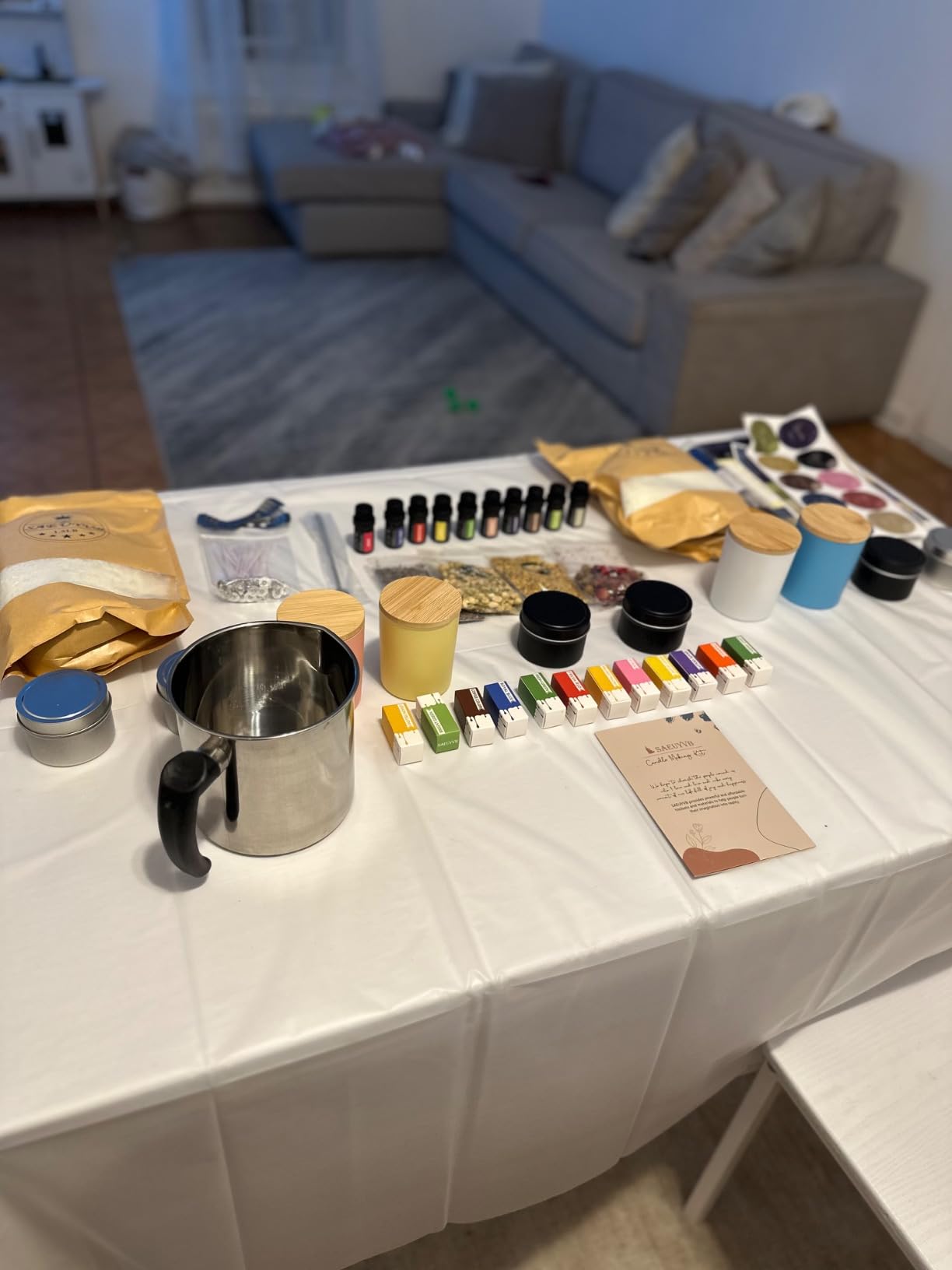 SAEUYVB Candle Making Kit, DIY Soy Candle Making Supplies/Kit for Adults | Beginner-friendly, Complete Candle Kit with Melting Pot, 3 lbs Soy Wax, 10 Candle Jars, 10 Scents and More, Perfect for DIY Craft customer photo 1