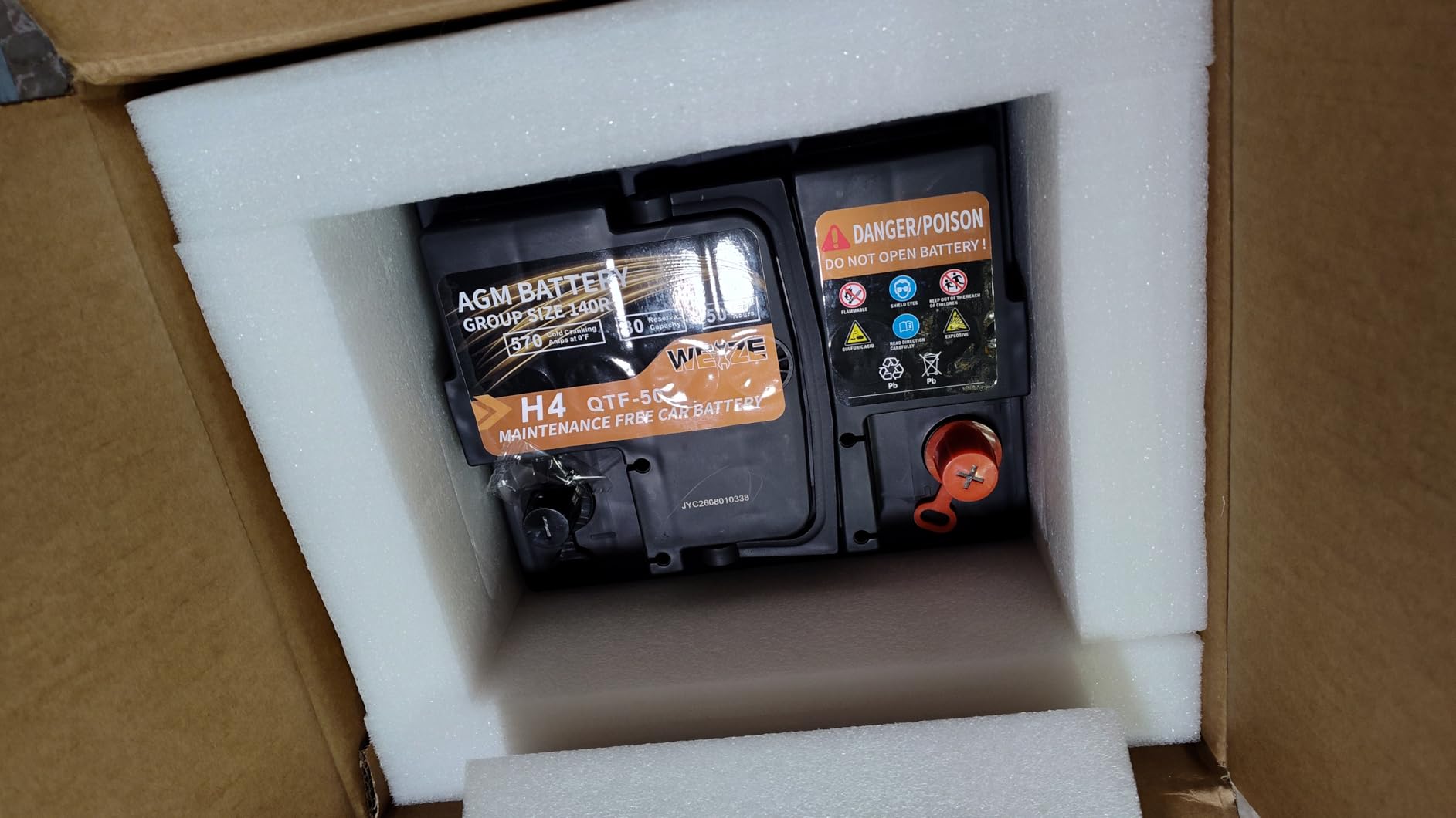 Weize Platinum AGM Battery BCI Group 48-12v 70ah H6 Size 48 Automotive Battery, 120RC, 760CCA, 36 Months Warranty customer photo 1