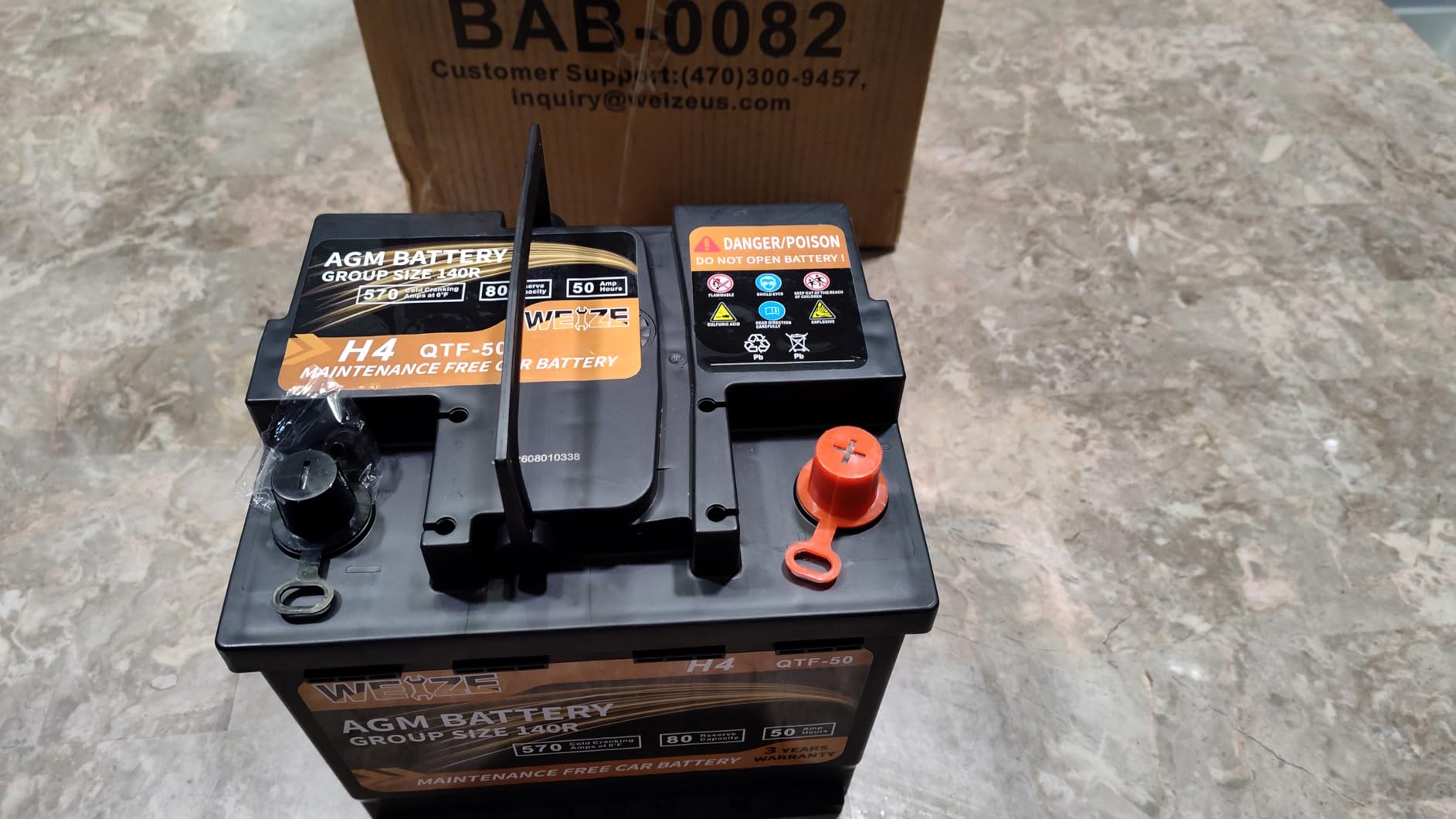 Weize Platinum AGM Battery BCI Group 48-12v 70ah H6 Size 48 Automotive Battery, 120RC, 760CCA, 36 Months Warranty customer photo 2