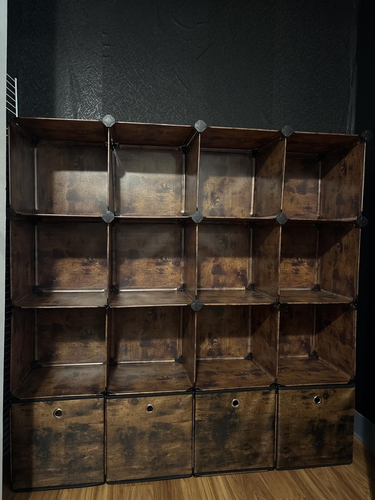 SONGMICS Storage Cubes, Set of 6, 11-Inch Foldable Closet Organizers | Storage Boxes with Handles, Oxford Fabric and Non-Woven Fabric, Rustic Brown, TINA Collection URFB126B01 customer photo 1