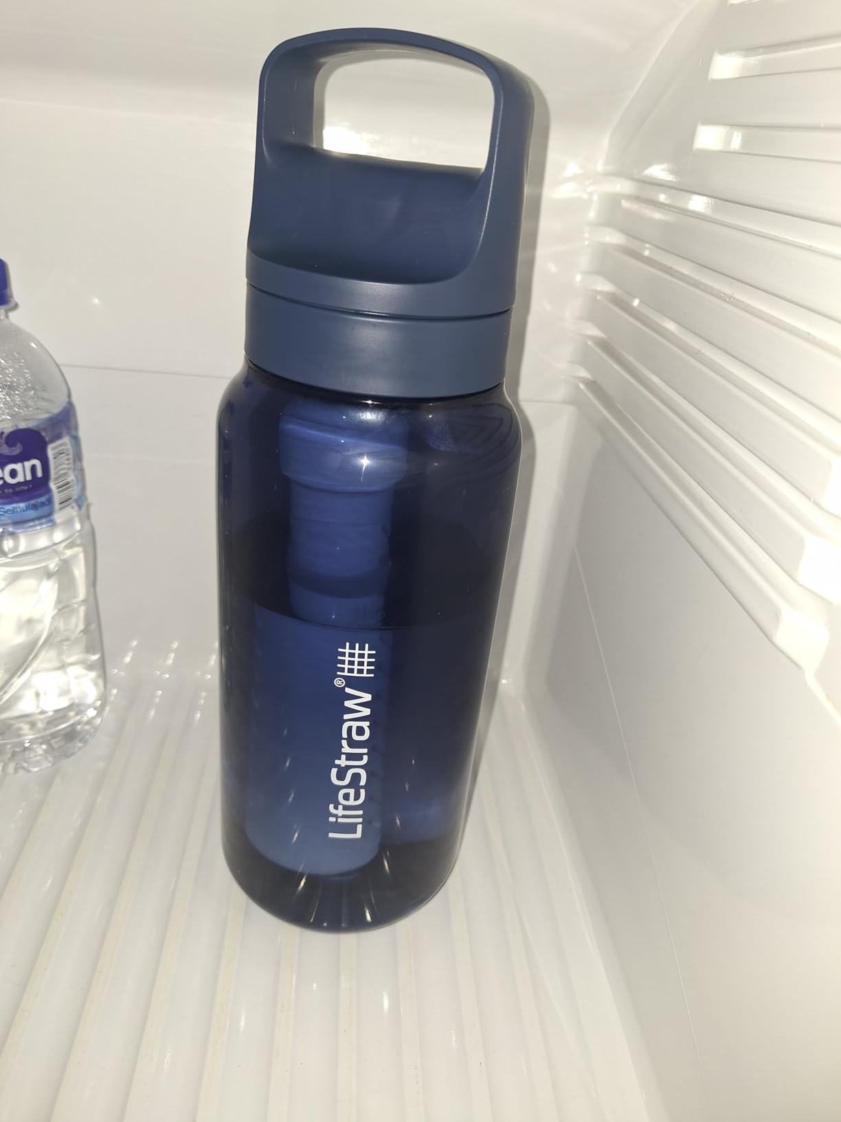 LifeStraw Go Series Water Filter Bottle - BPA-Free, Removes Bacteria, Parasites, Microplastics, Improves Taste, 22oz, Aegean Sea customer photo 2