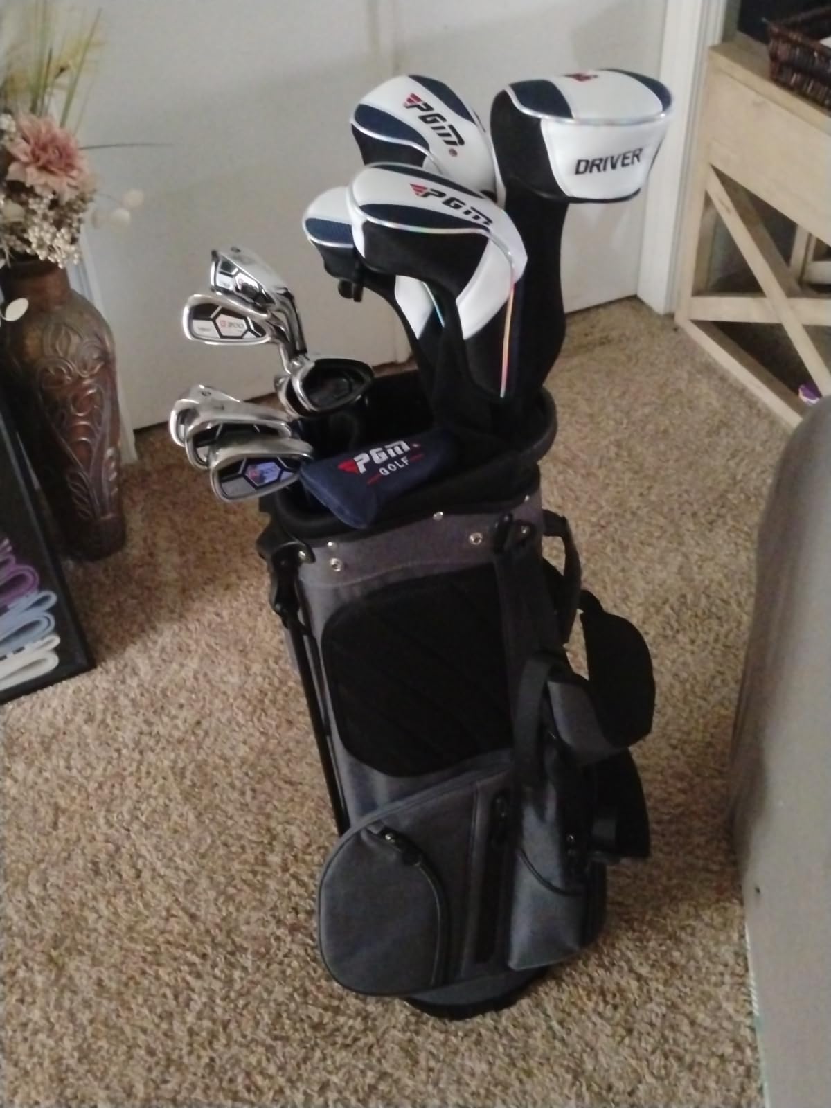 PGM Men's Complete Golf Club Set - Titanium Driver, Draw-Biased Hybrid, High-Strength Irons, Forgiving Putter, Stand Bag with 5 Headcovers customer photo 2