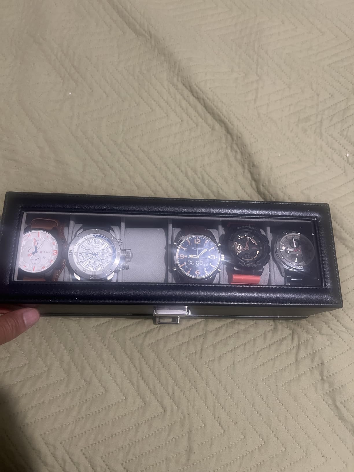 ProCase Watch Box, 6 Slot Watch Display Case with Drawer - Espresso | Mens Watches Case with Glass Lid, 2-Layer Mens Jewelry Organizer Storage Holder, Christmas Anniversary Birthday Gifts for Men customer photo 2
