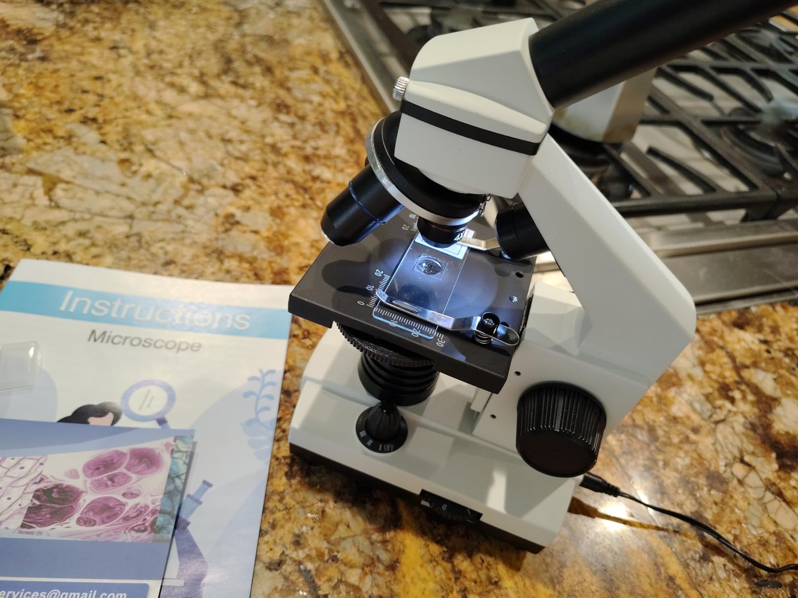 PalliPartners Compound Microscope for Adults & Students, White | 100X-2000X High-Power, Biological Microscope, School Lab & Home Education, with Slides Set & Phone Adapter customer photo 1