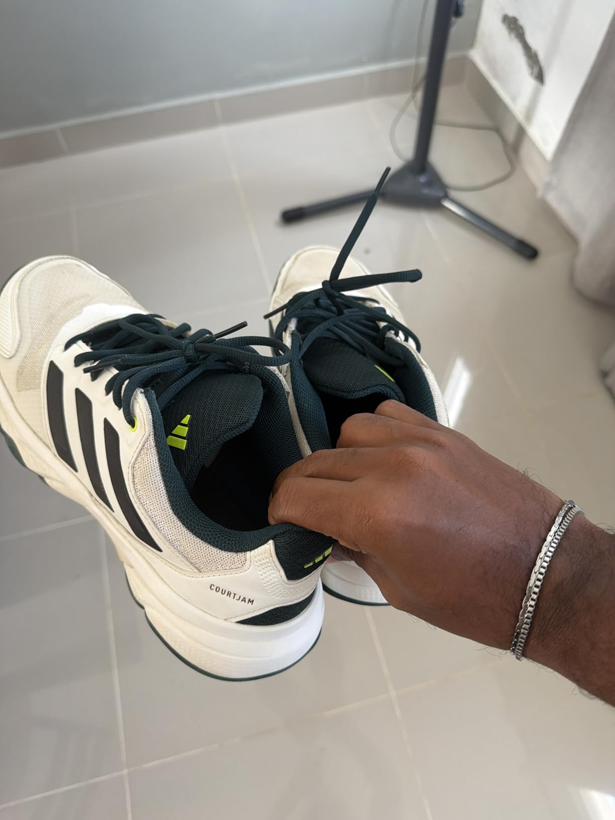 adidas Mens Courtjam Control 3 Tennis Sneakers Shoes - Blue customer photo 1