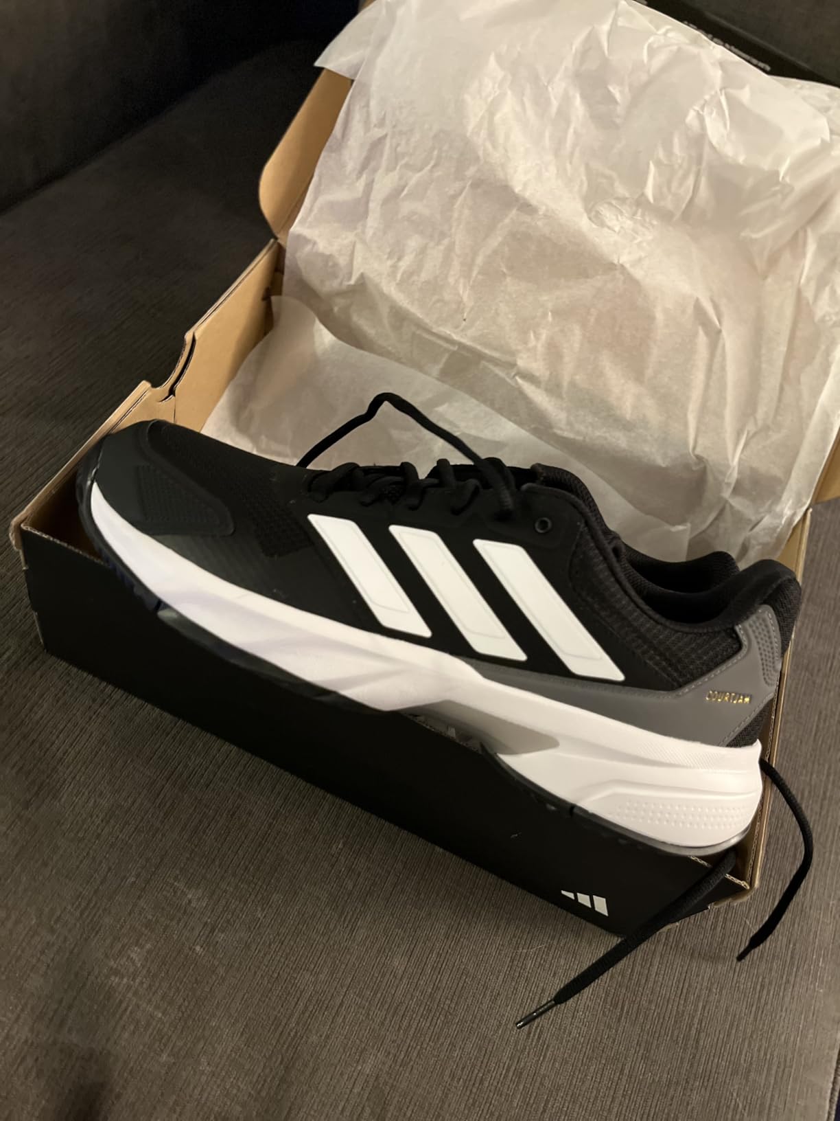adidas Mens Courtjam Control 3 Tennis Sneakers Shoes - Blue customer photo 2
