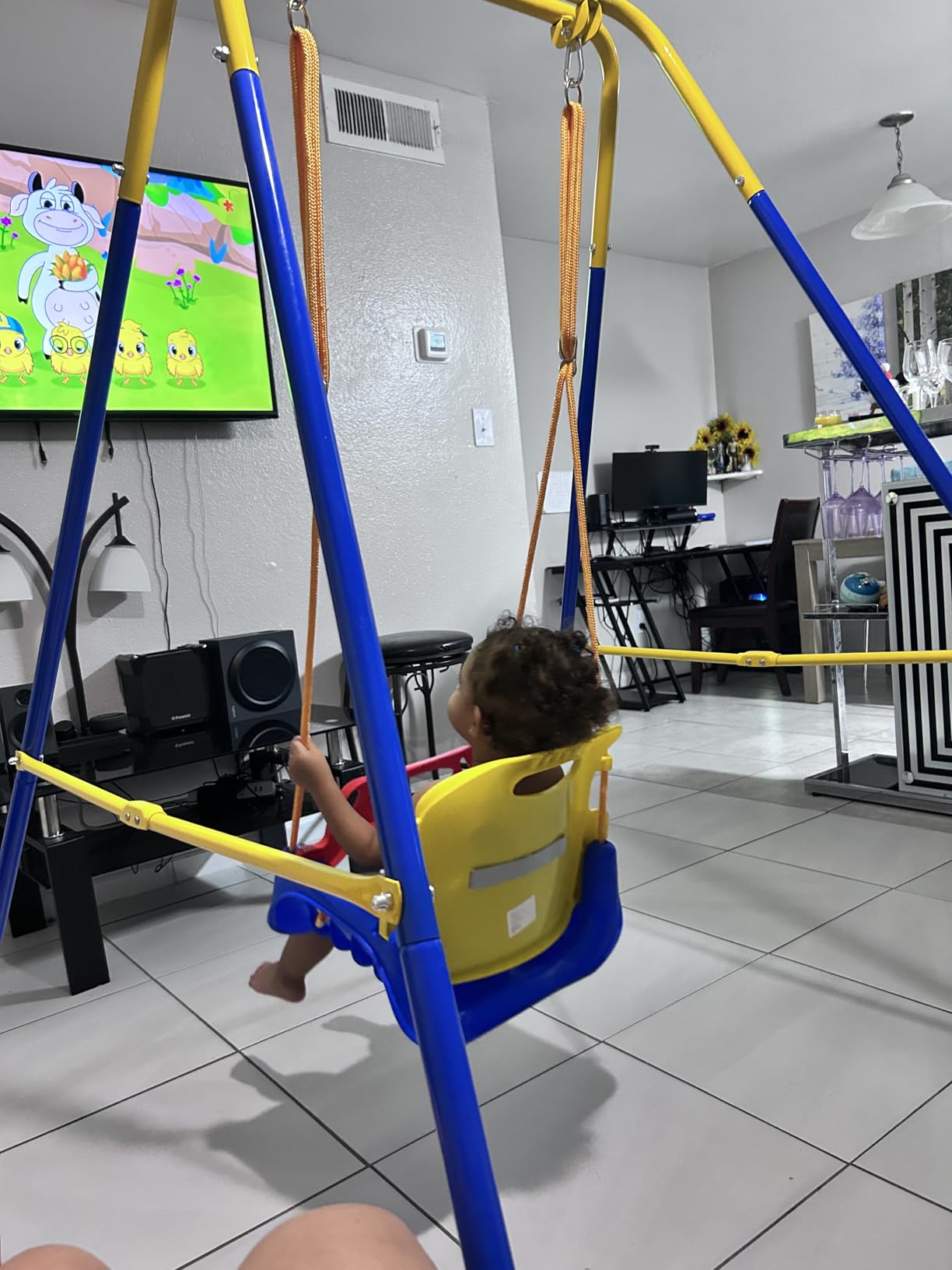 Foldable Toddler Swing Set for Indoor & Outdoor Use | CPC Certified, Baby Swing with 3 Play Modes, Adjustable Height, Easy to Store customer photo 2