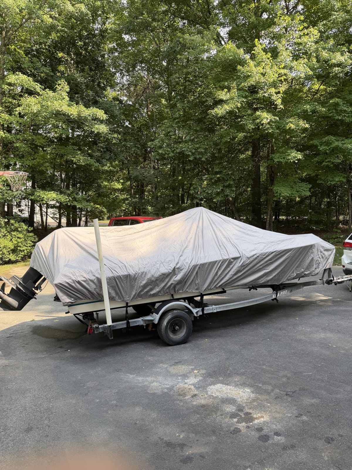 Solim 17'-19' Center Console Boat Cover, 1300D PU Waterproof Trailerable | Marine Grade Oxford Fabric, UV & Tear Resistant, Double Stitching, Elastic Hem, Adjustable Windproof Strap for Mooring/Storage customer photo 1