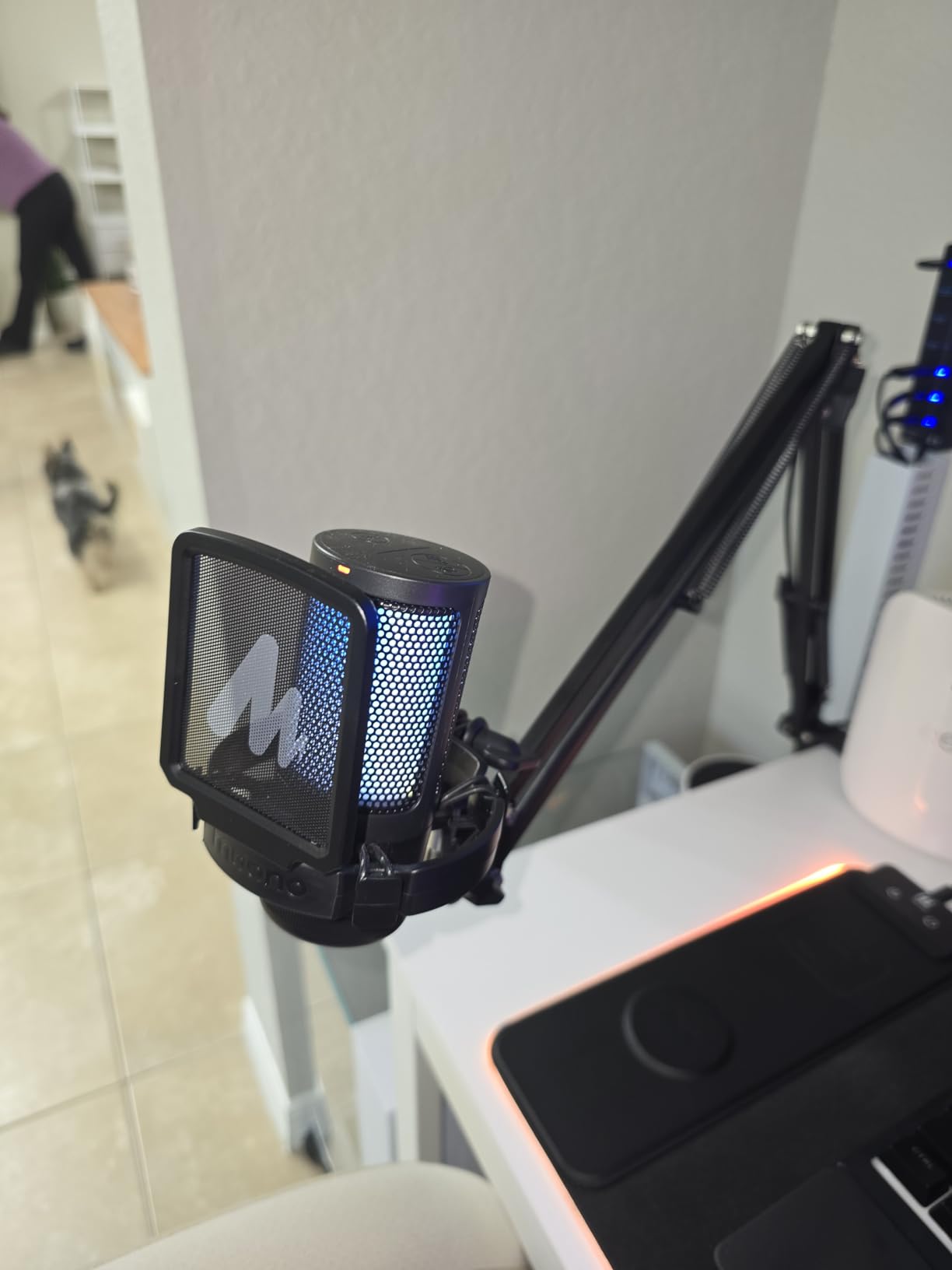 MAONO DGM20S Gaming Microphone for PC with Clear Voice & Noise Reduction | RGB Lighting, Tap-to-mute, Gain Control, Headphone Monitoring and Boom Arm for Discord Gaming, Streaming, Content Creation customer photo 1