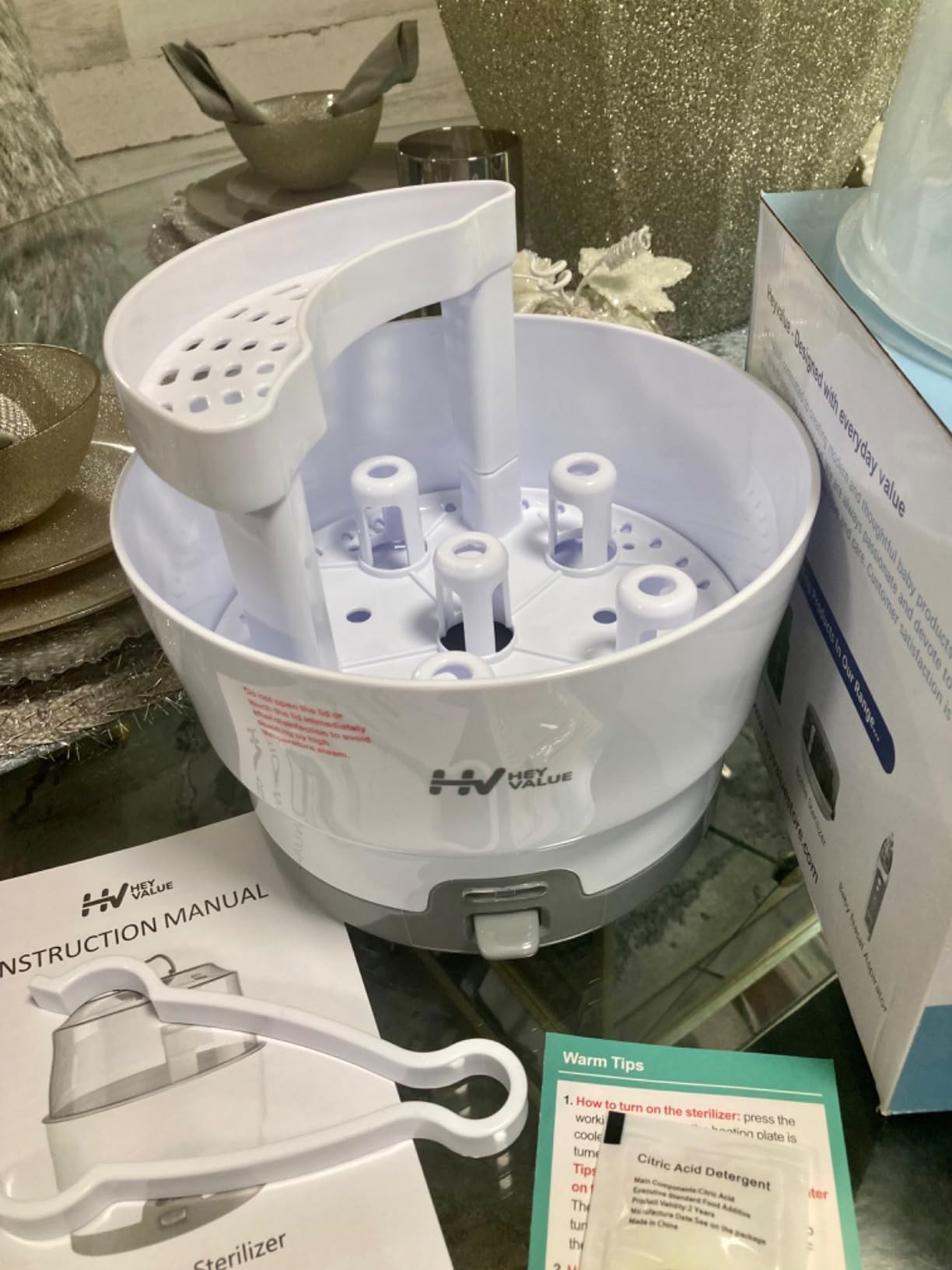 HEYVALUE Smart-Steam Bottle Sterilizer for Baby Bottles & Breast Pump Parts | One-Touch Easy Operation, Compact Countertop Design, Fast & Full Steam Sterilization, Simple Everyday Baby Feeding Essential customer photo 2